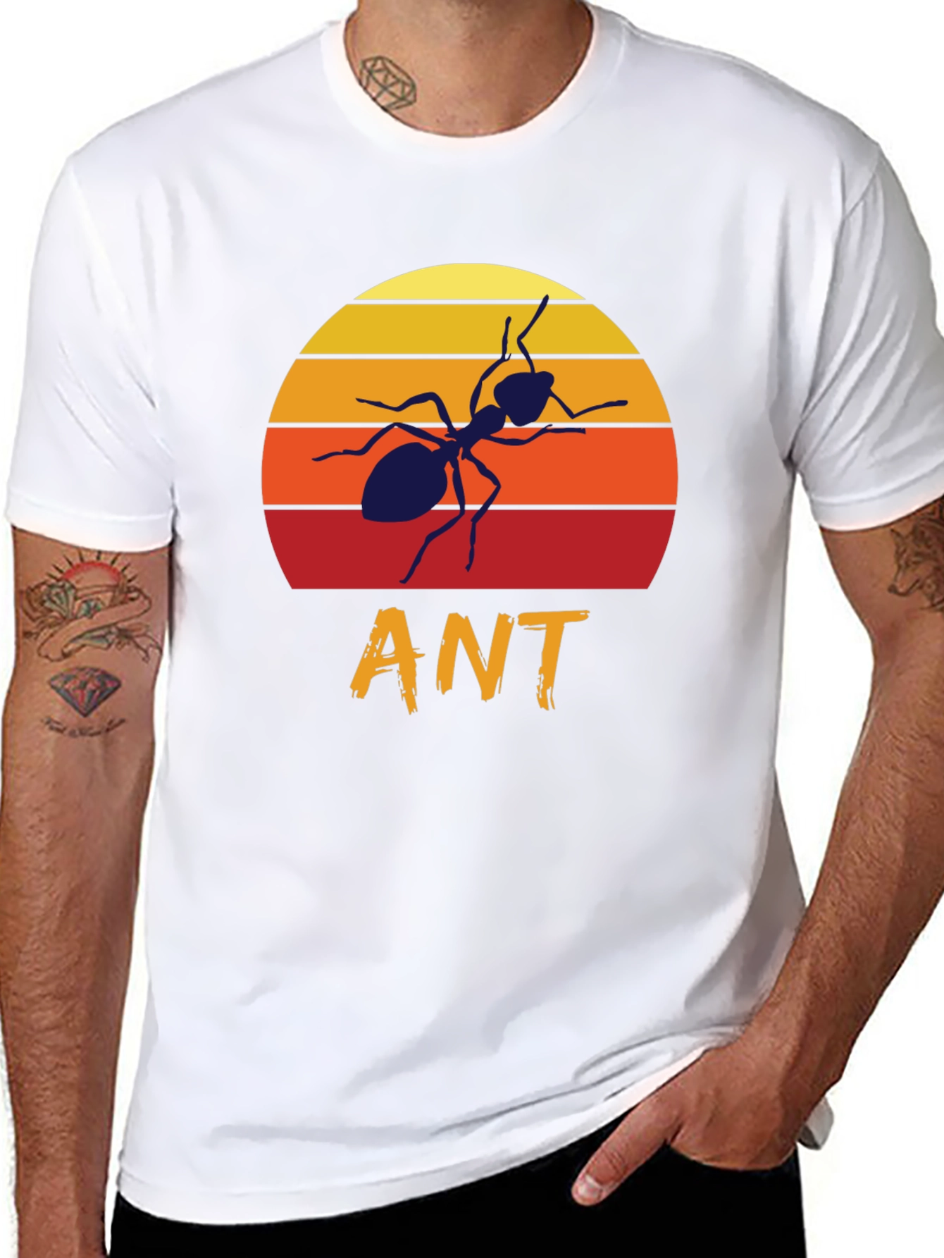 Retro Sunset Ant Graphic T-Shirt