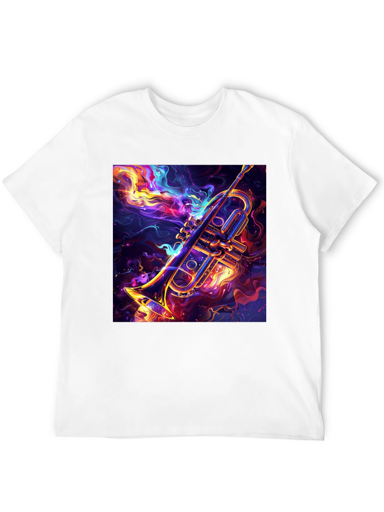 Trumpet Graphic Black T-Shirt: Artistic Music Lover Tee