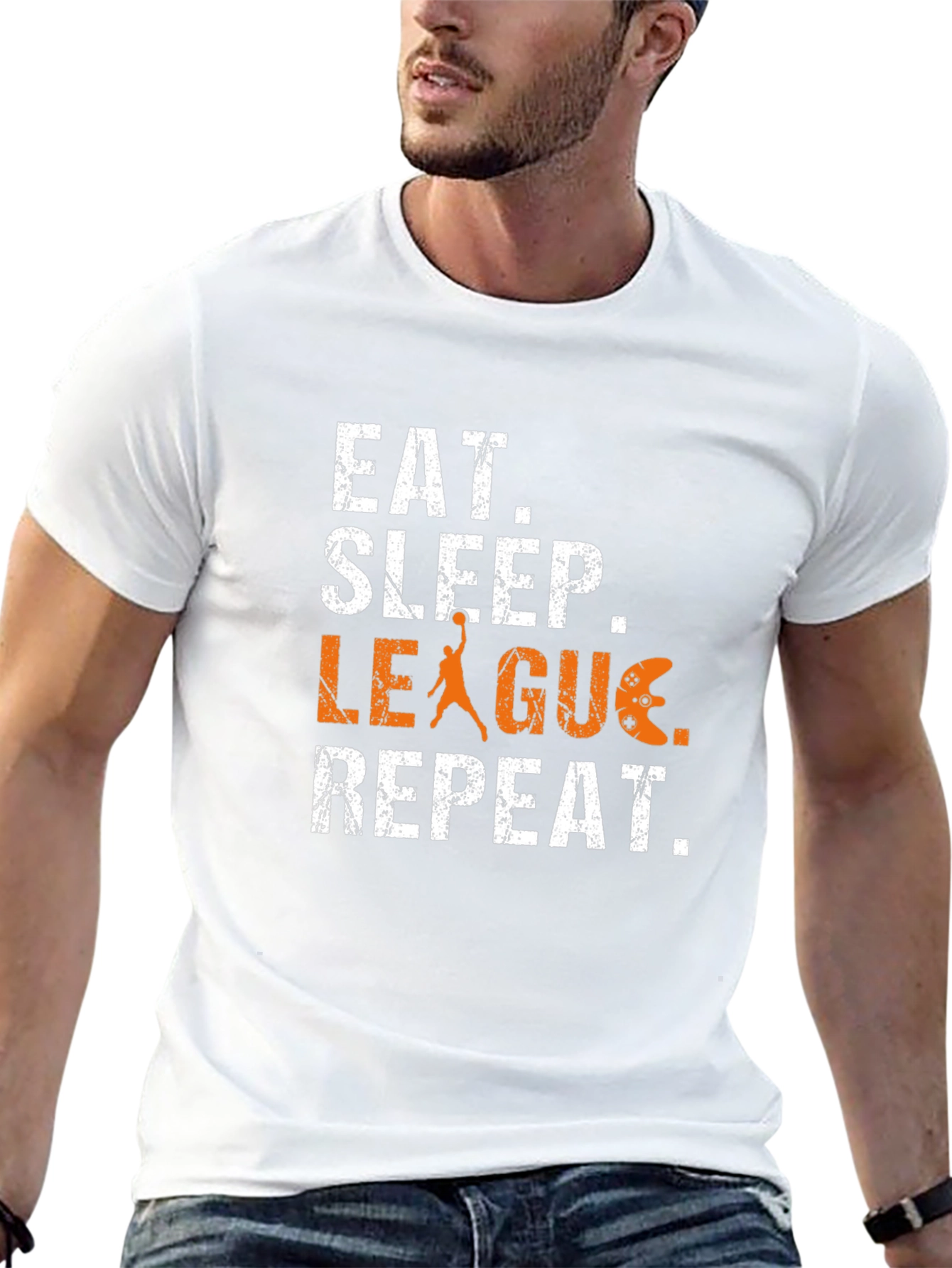 Eat Sleep League Repeat Graphic T-Shirt