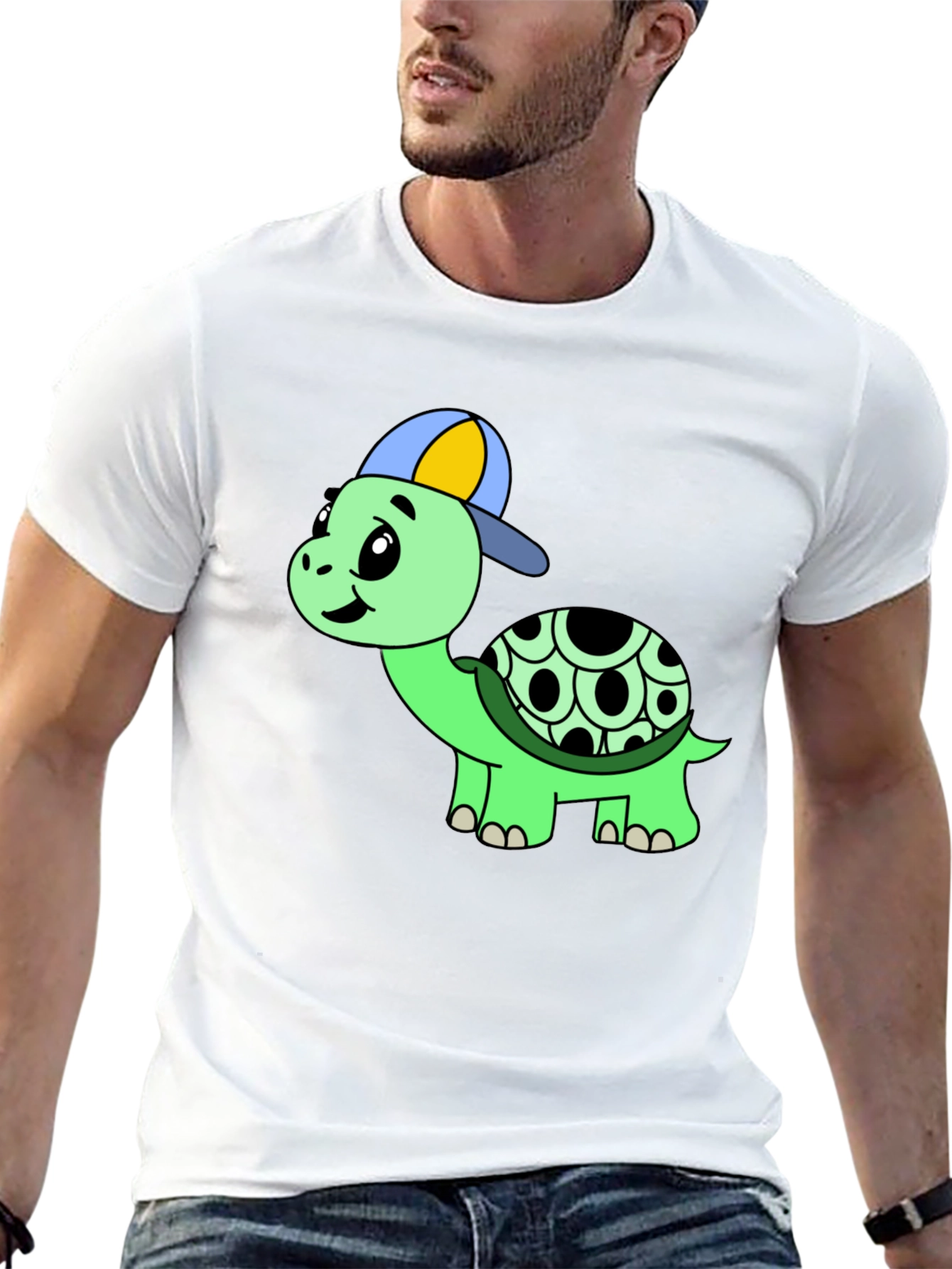 Cool Turtle Graphic Tee - Black Cotton Shirt