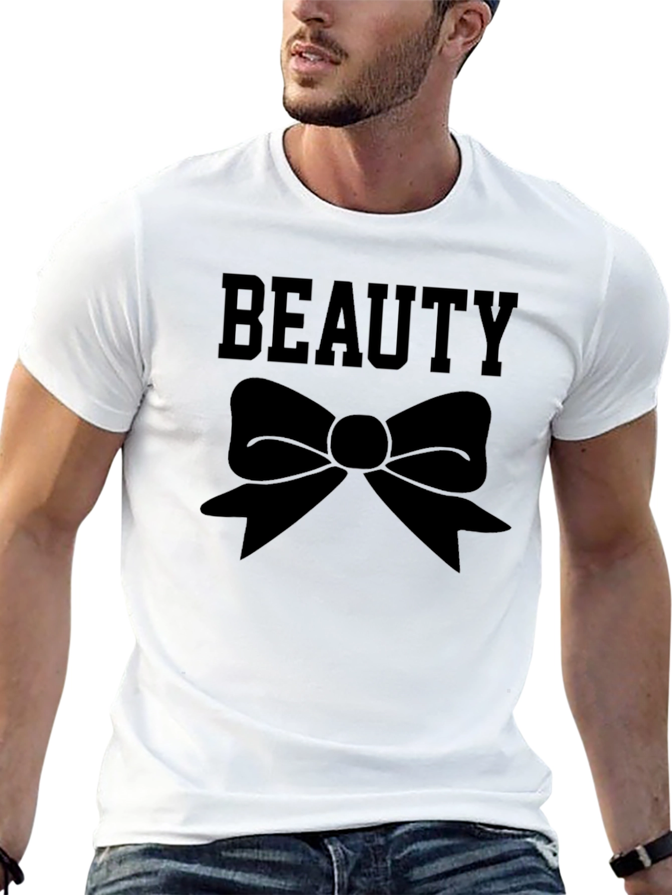 Beauty Bow Graphic Tee - Black Casual T-Shirt