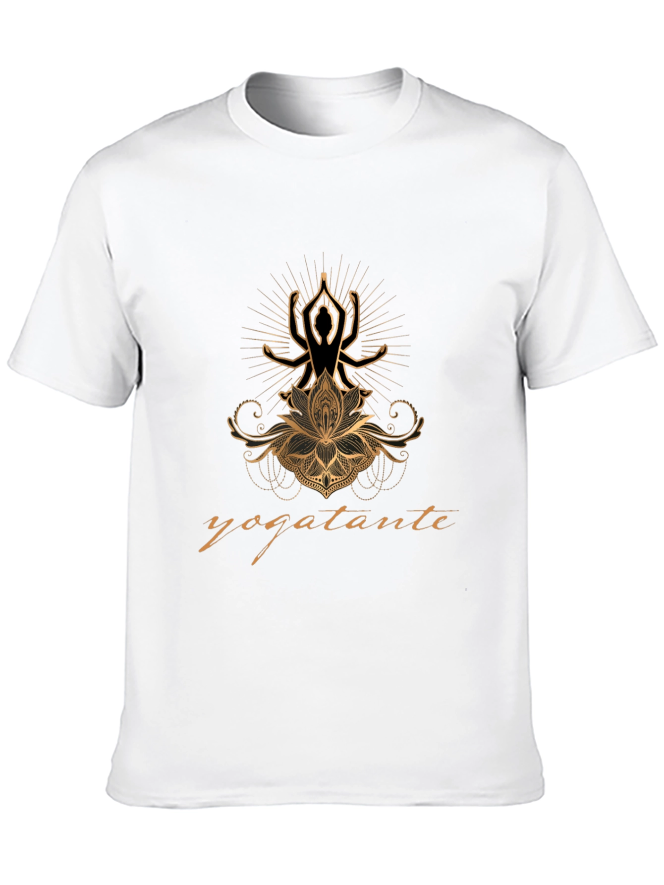 Yogatante Black Graphic Tee - Meditative Design