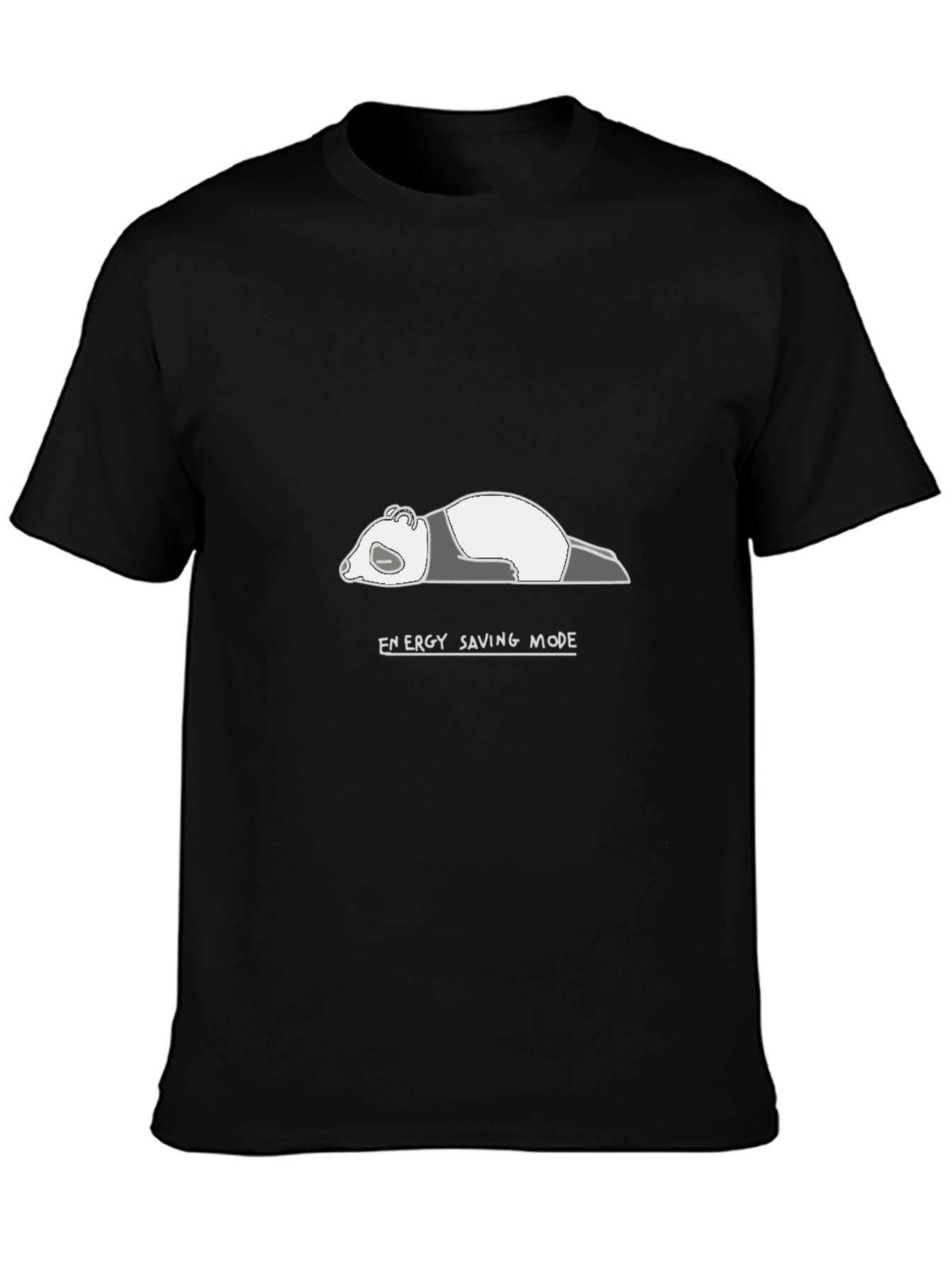 Energy Saving Mode Panda T-Shirt - Black