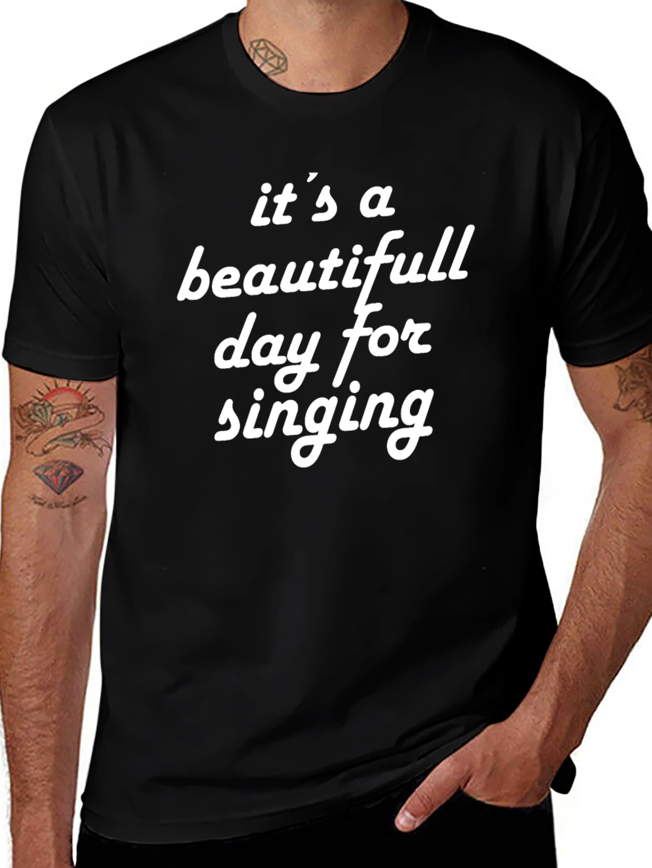 Its a Beautiful Day for Singing Black T-Shirt