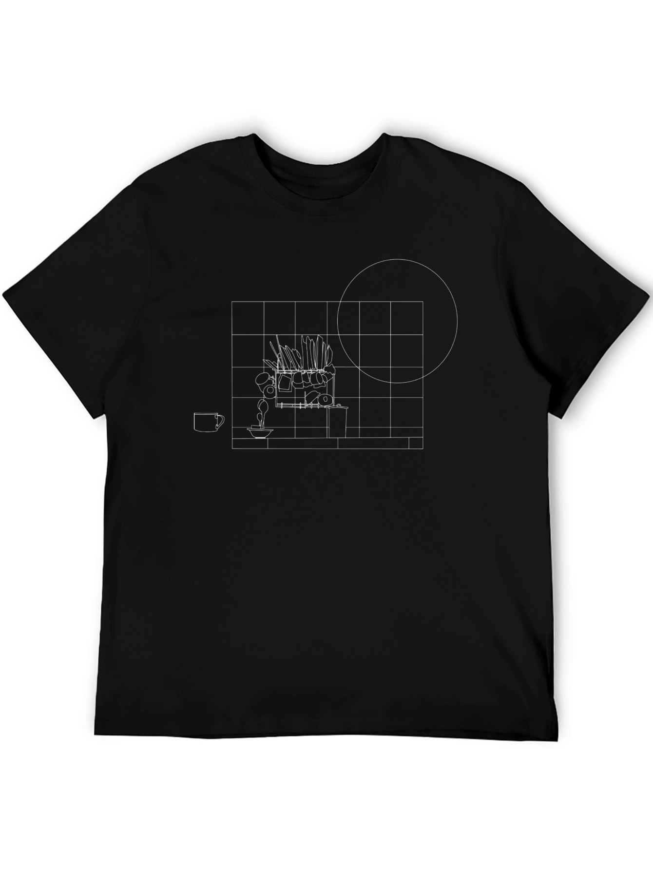 Abstract Sketch Black T-Shirt