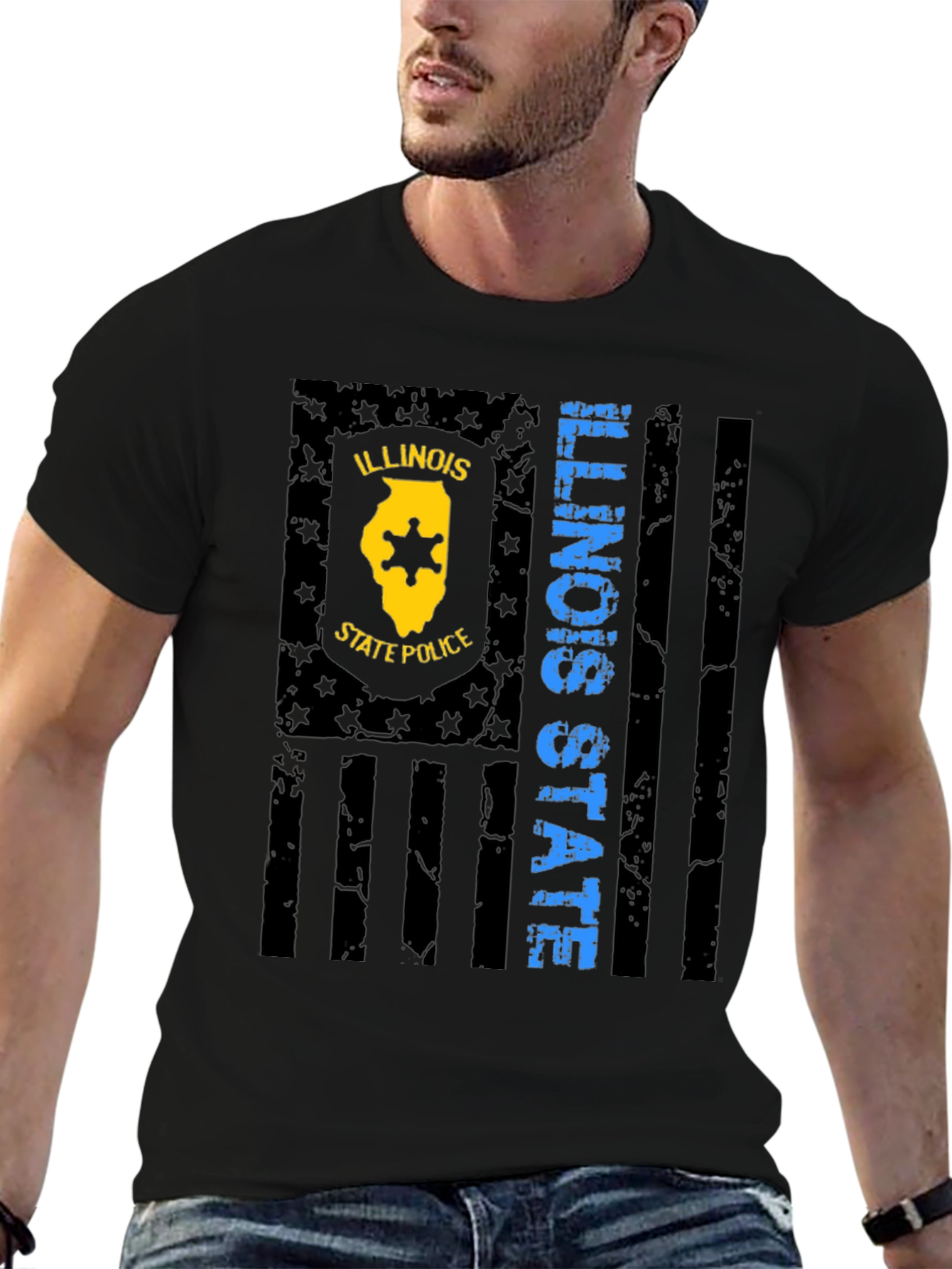 Illinois State Police Flag Graphic T-Shirt