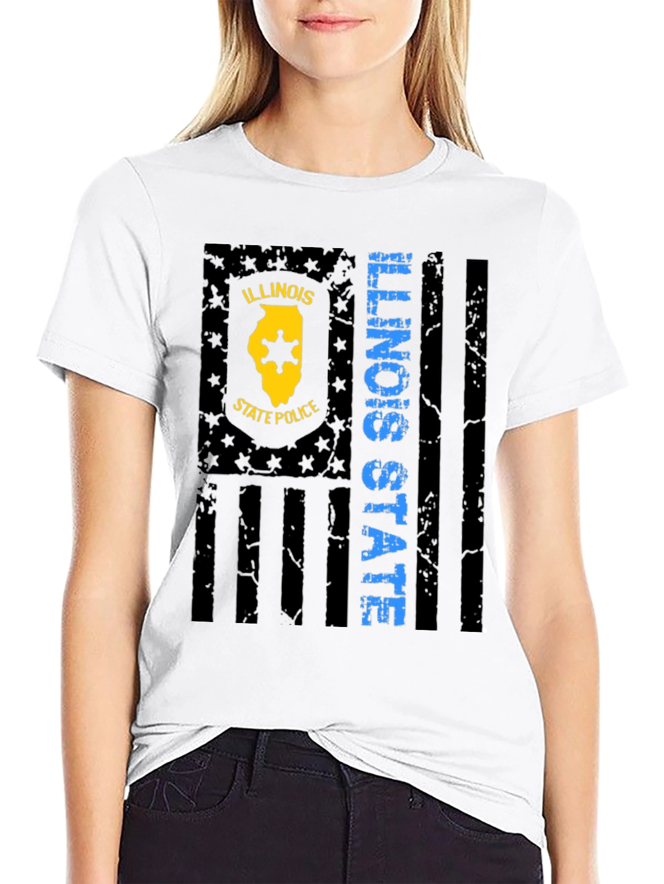 Illinois State Police Flag Graphic T-Shirt