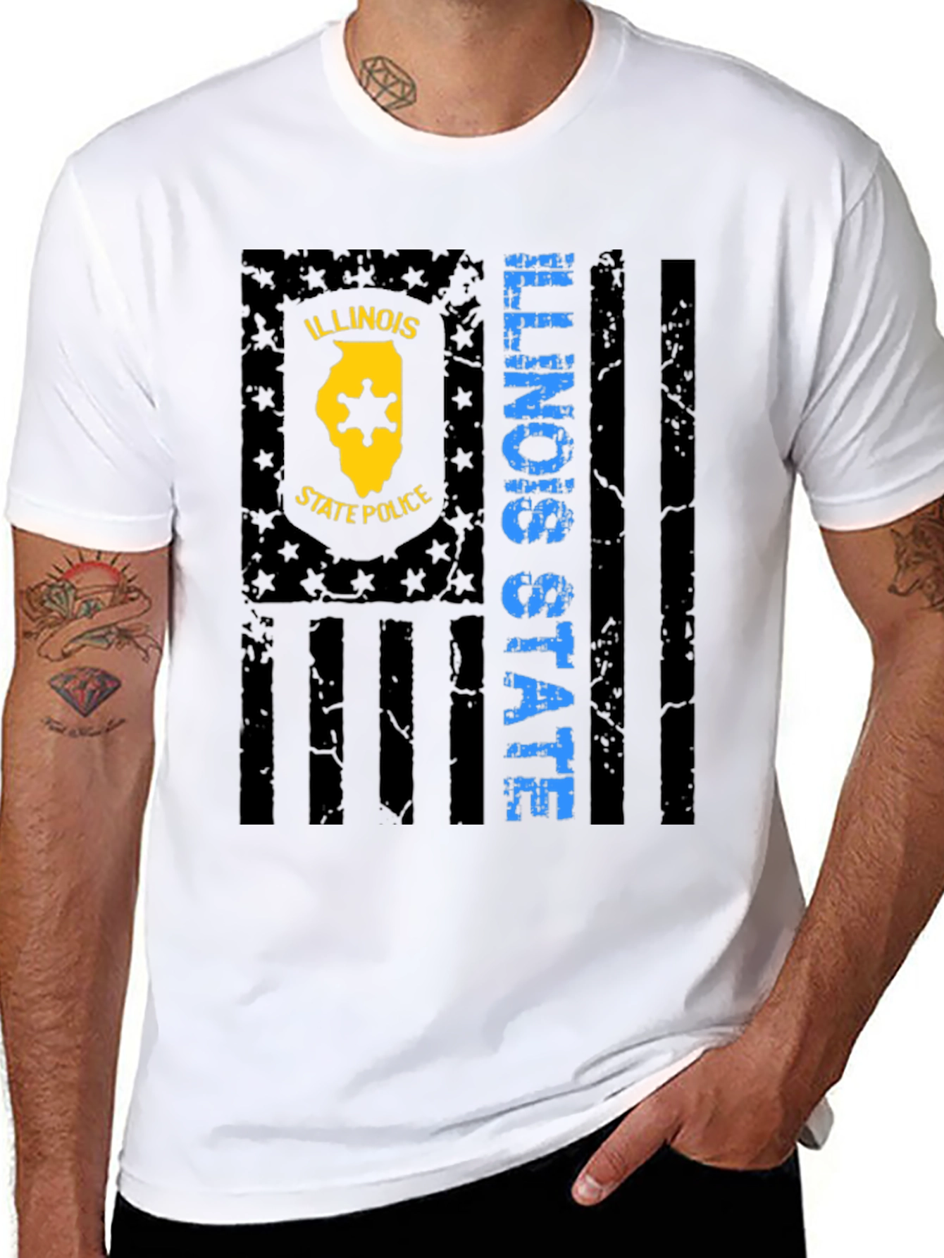 Illinois State Police Flag Graphic T-Shirt