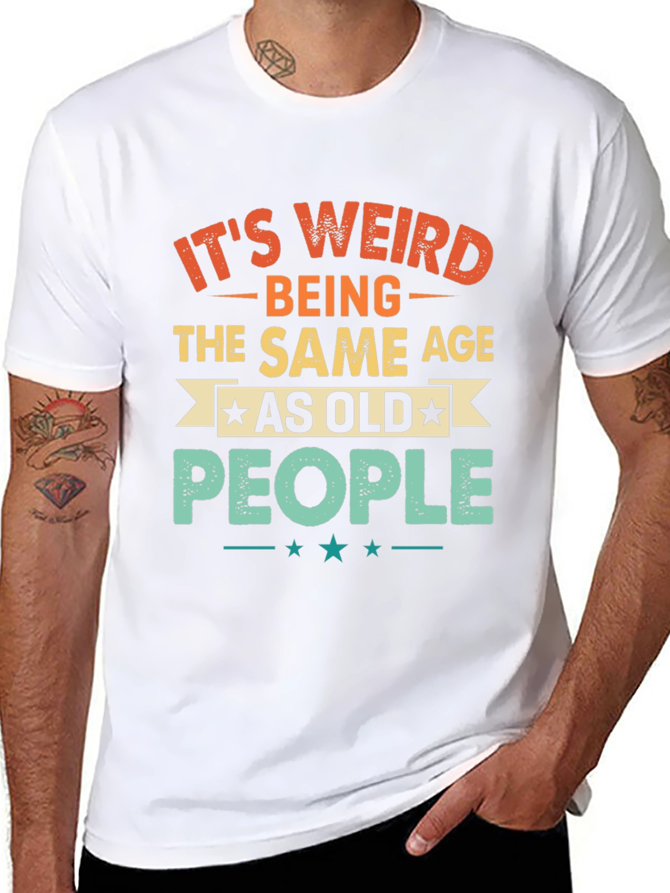 Funny Same Age as Old People Graphic Tee