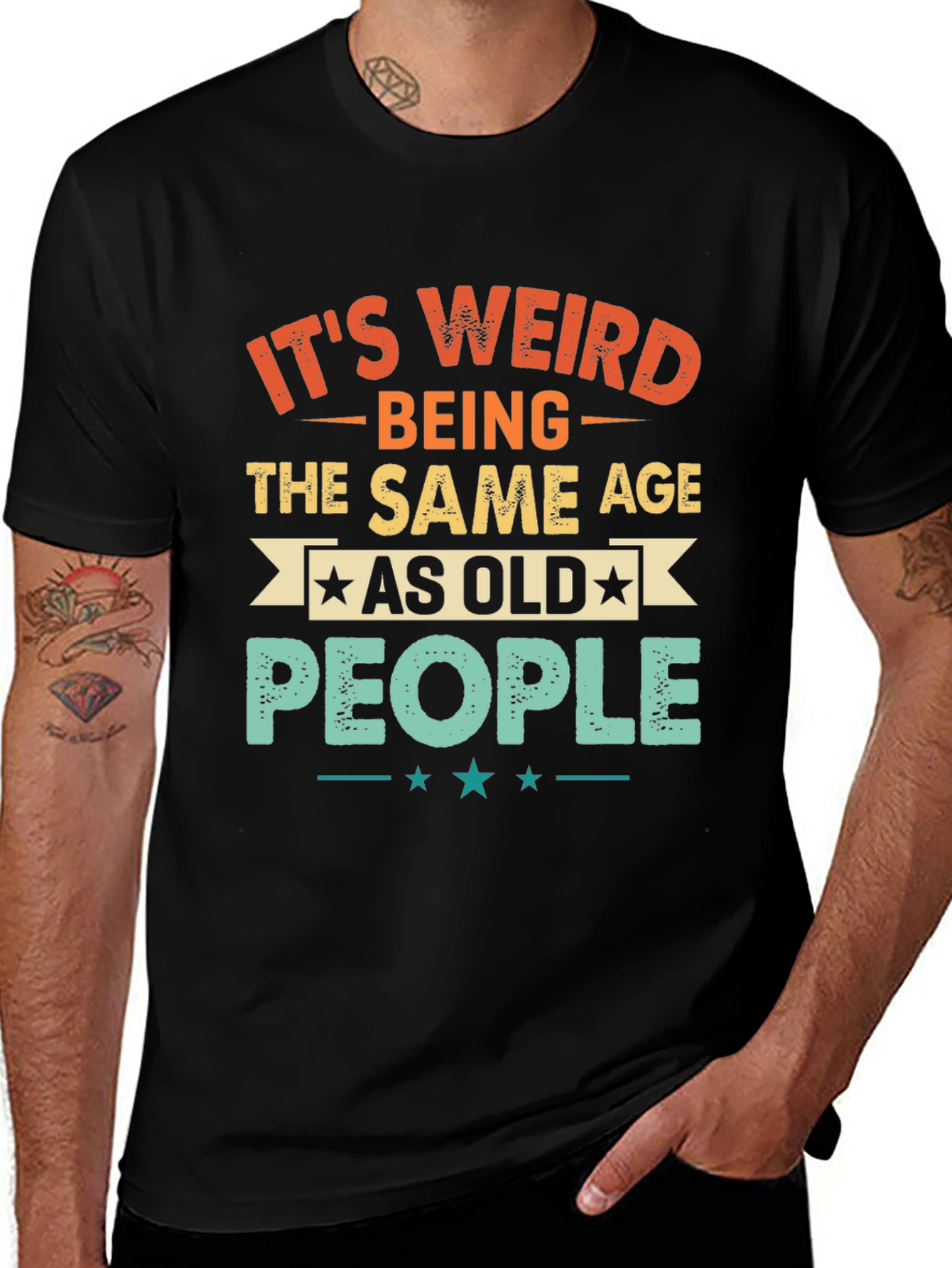 Funny Same Age as Old People Graphic Tee