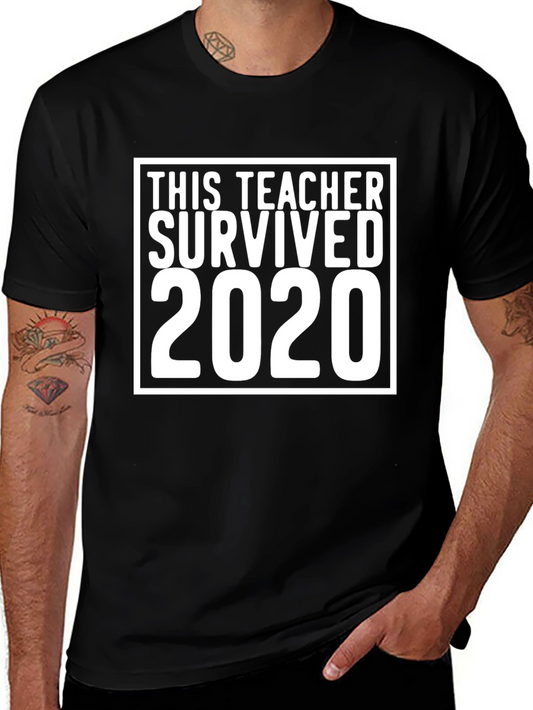 Teacher Survived 2020 Black T-Shirt
