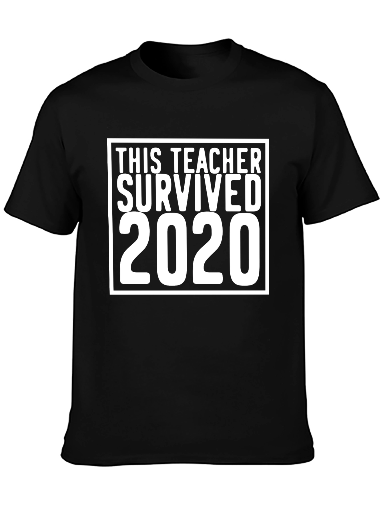 Teacher Survived 2020 Black T-Shirt