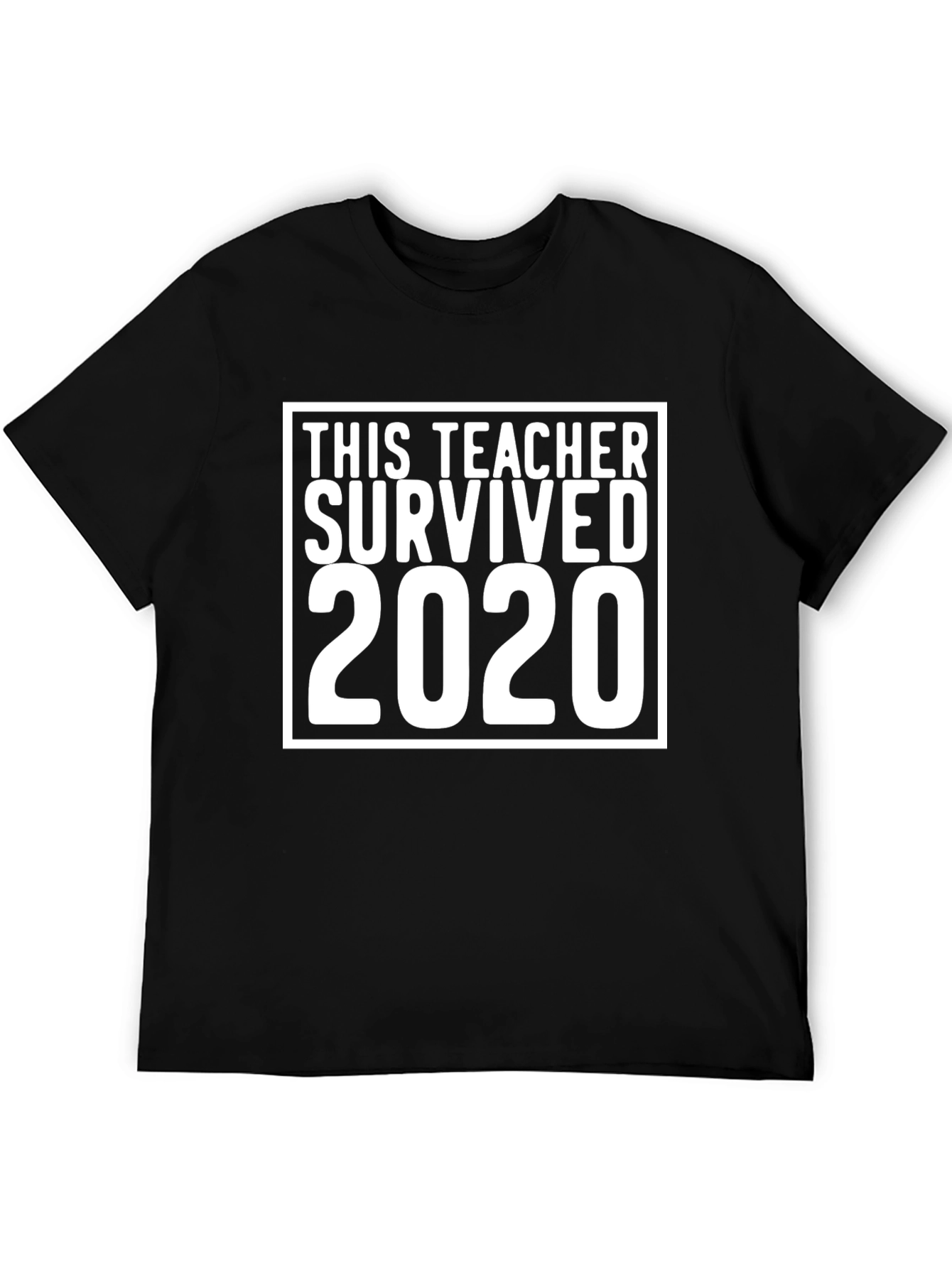 Teacher Survived 2020 Black T-Shirt