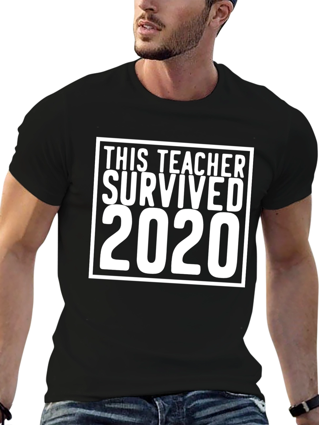 Teacher Survived 2020 Black T-Shirt