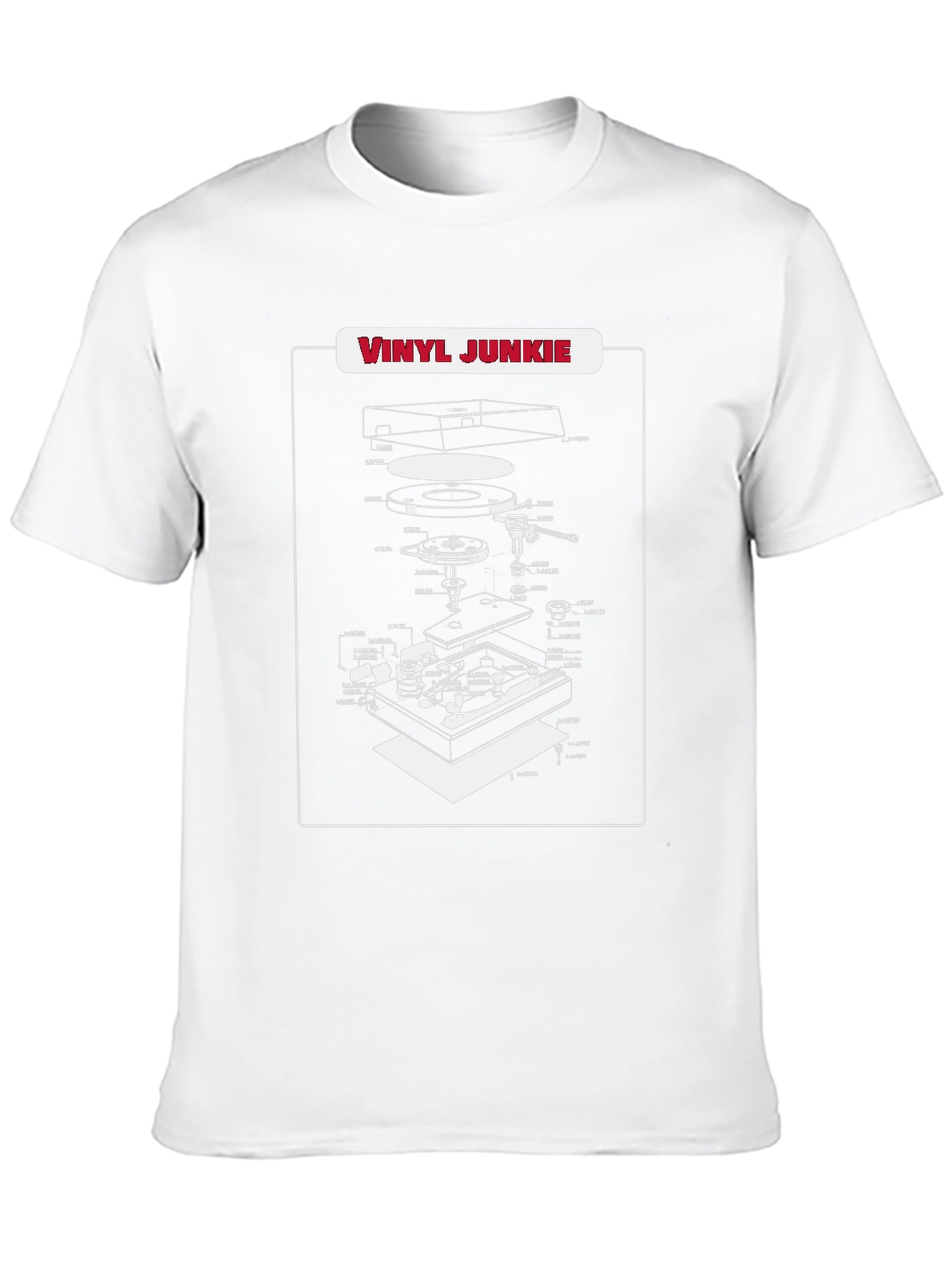 Vinyl Junkie Turntable Schematic T-Shirt