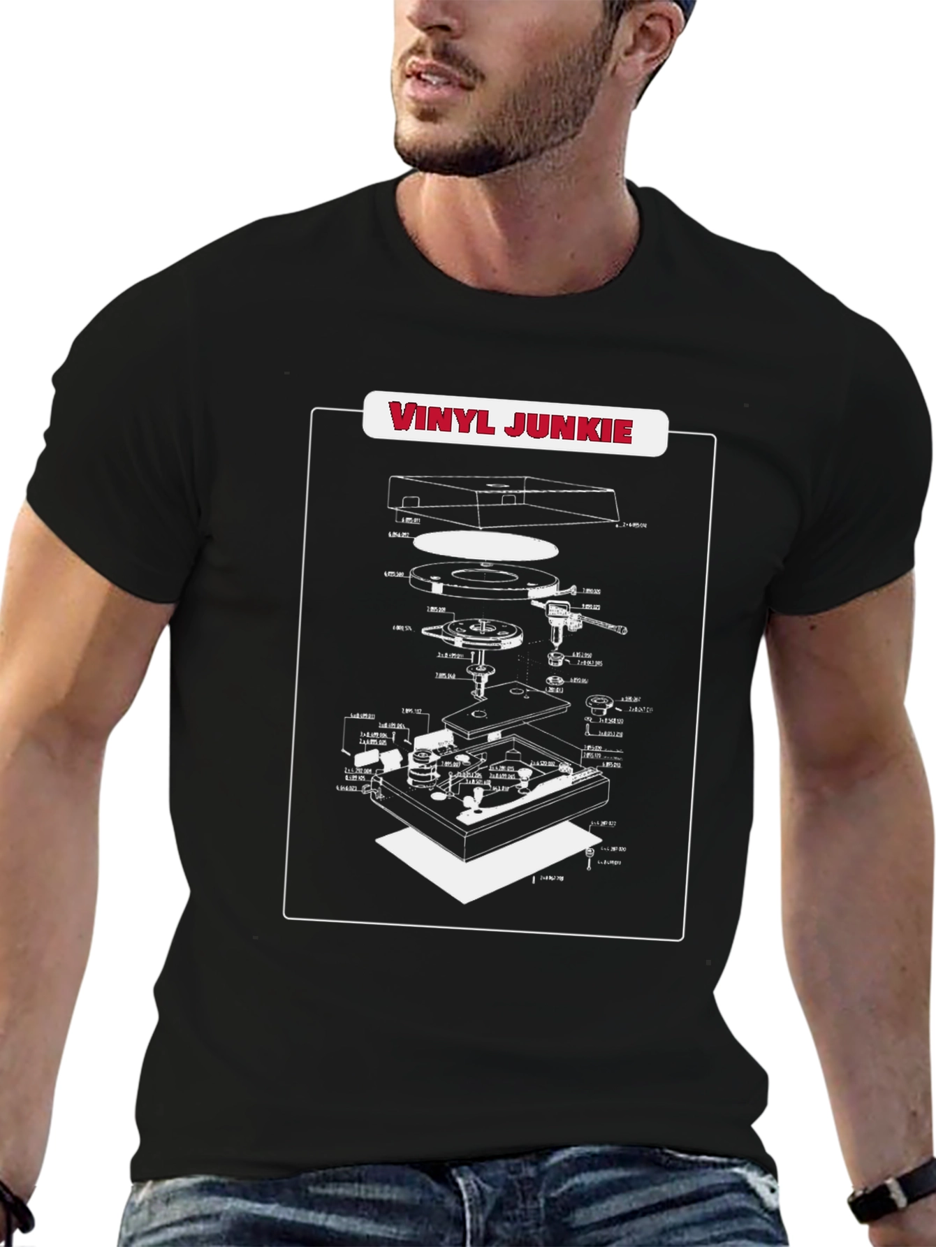 Vinyl Junkie Turntable Schematic T-Shirt