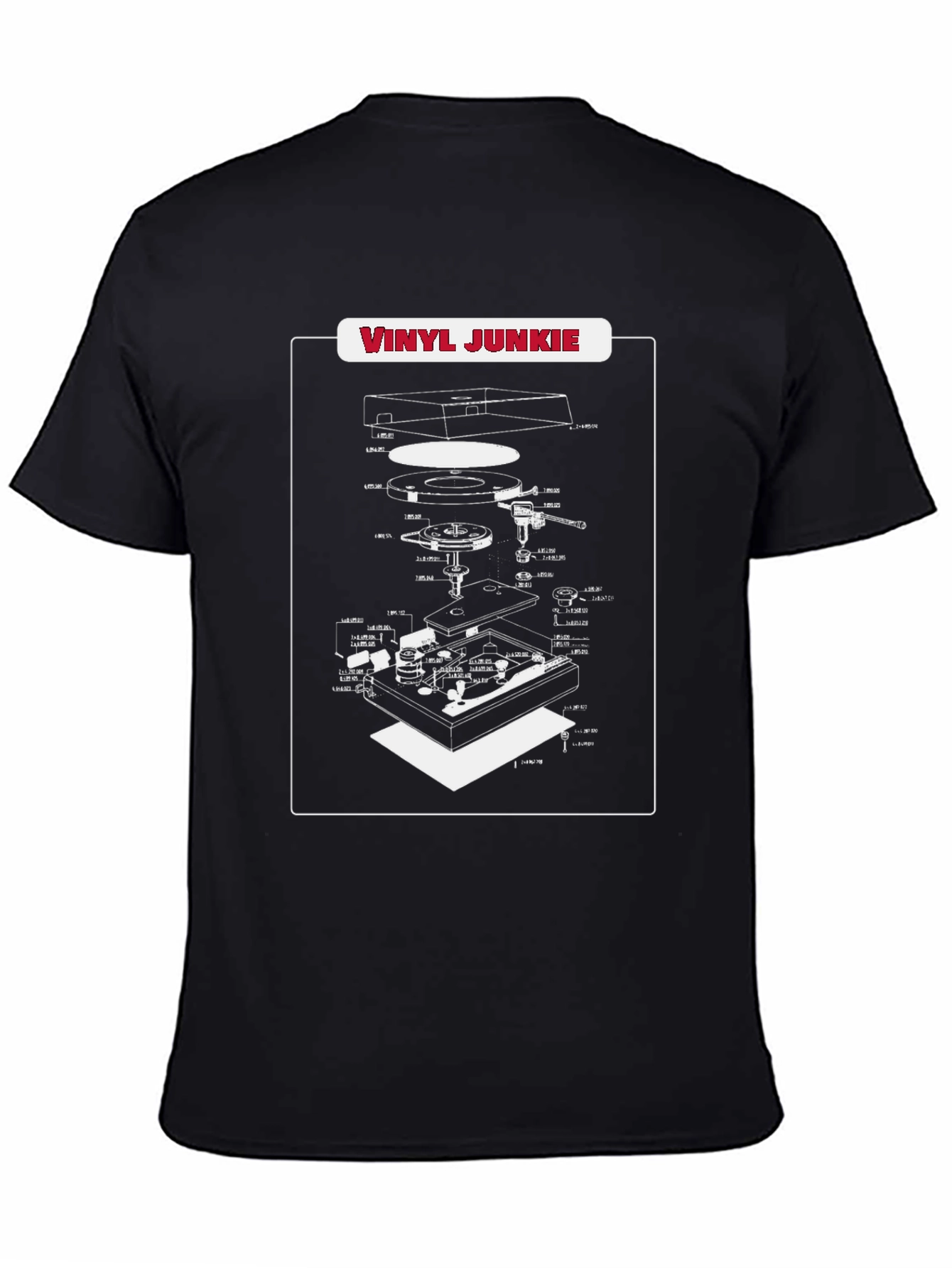 Vinyl Junkie Turntable Schematic T-Shirt