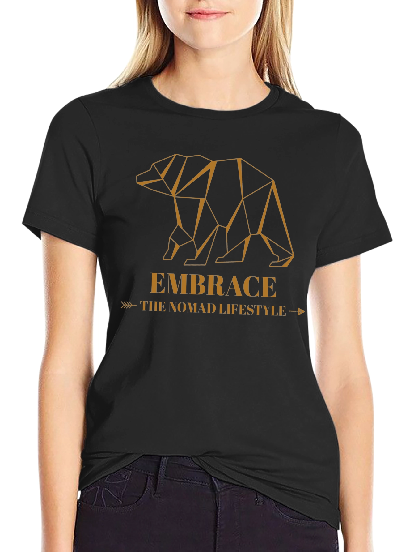 Geometric Bear Graphic Tee - Embrace the Nomad Lifestyle