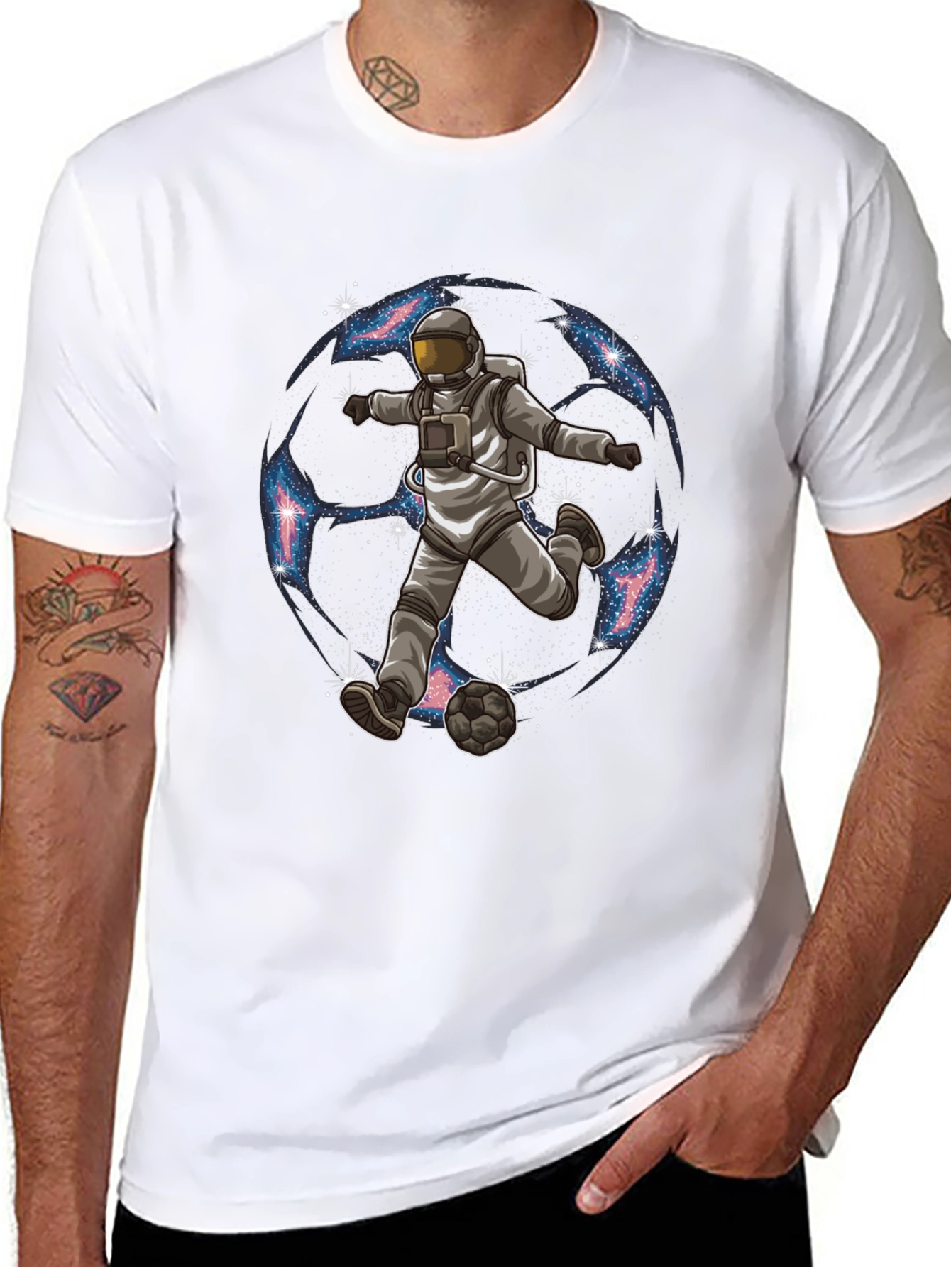 Astronaut Soccer Graphic T-Shirt