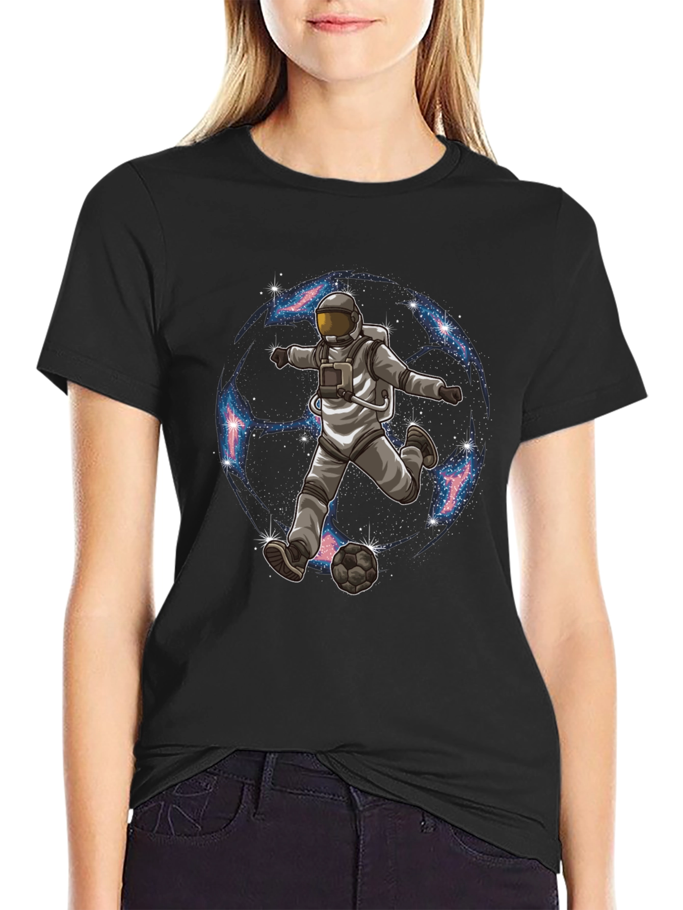 Astronaut Soccer Graphic T-Shirt