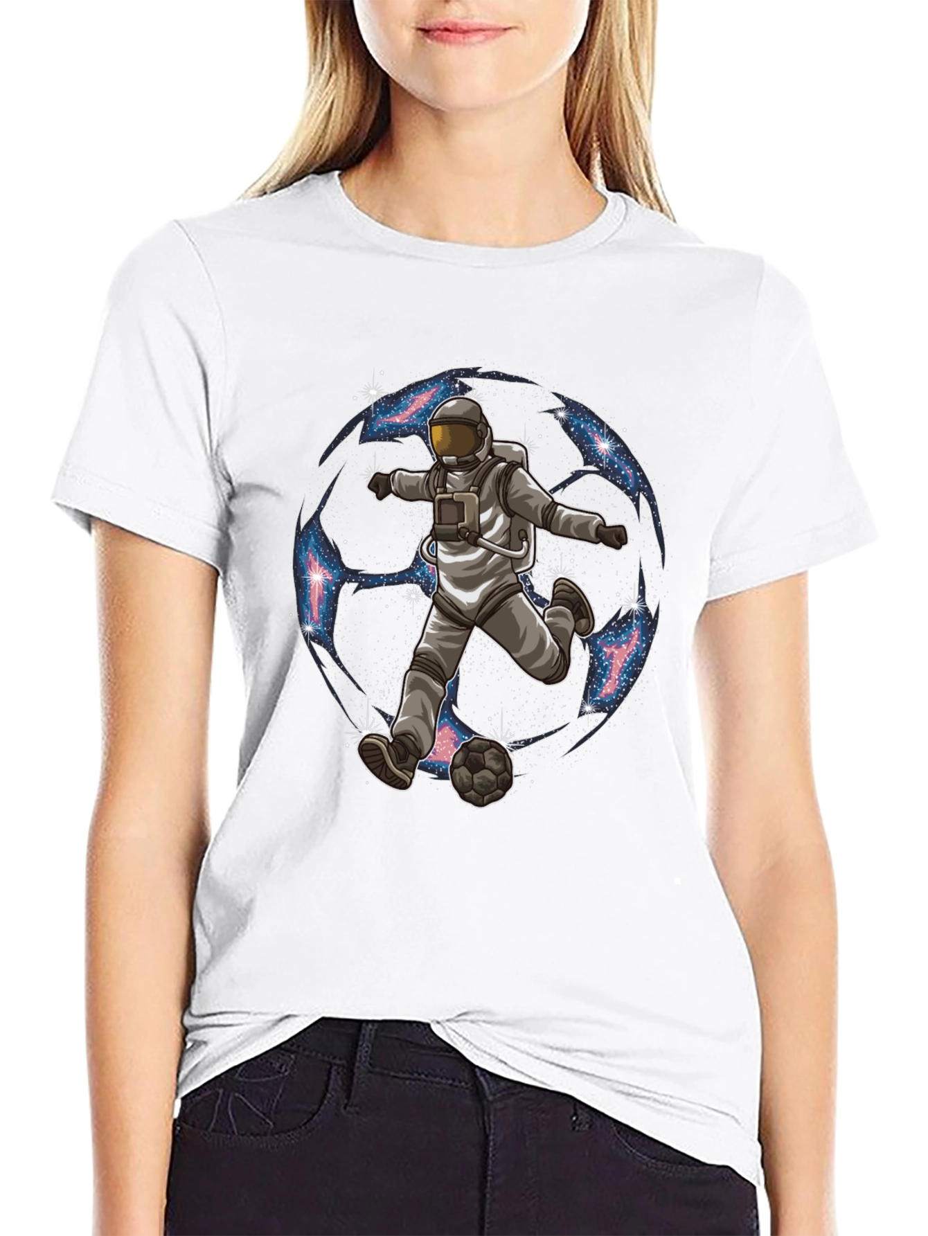Astronaut Soccer Graphic T-Shirt