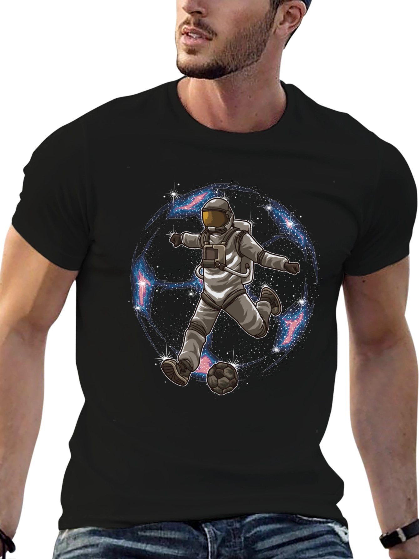 Astronaut Soccer Graphic T-Shirt