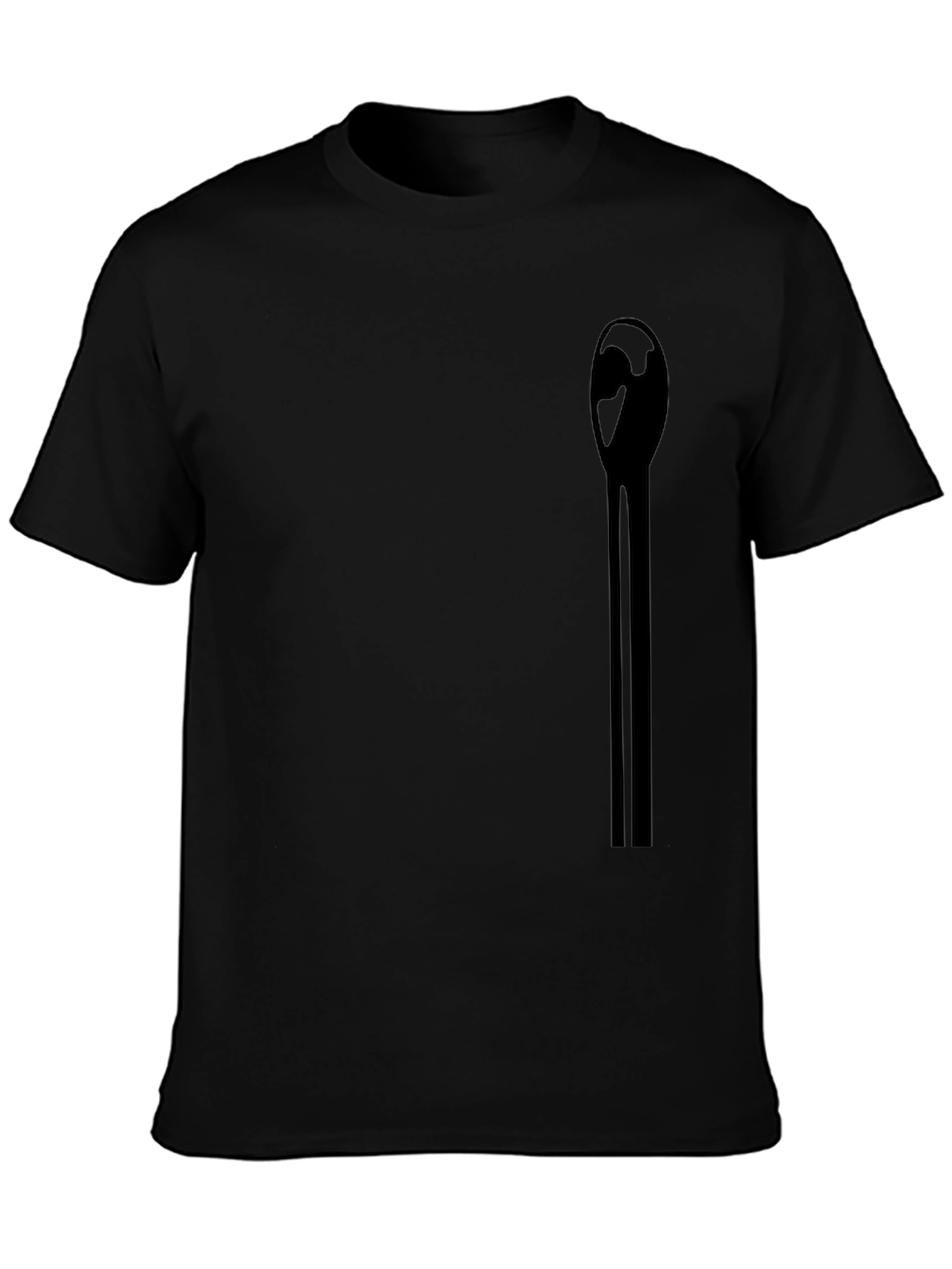 Mens Black Graphic Tee - Abstract Match Design