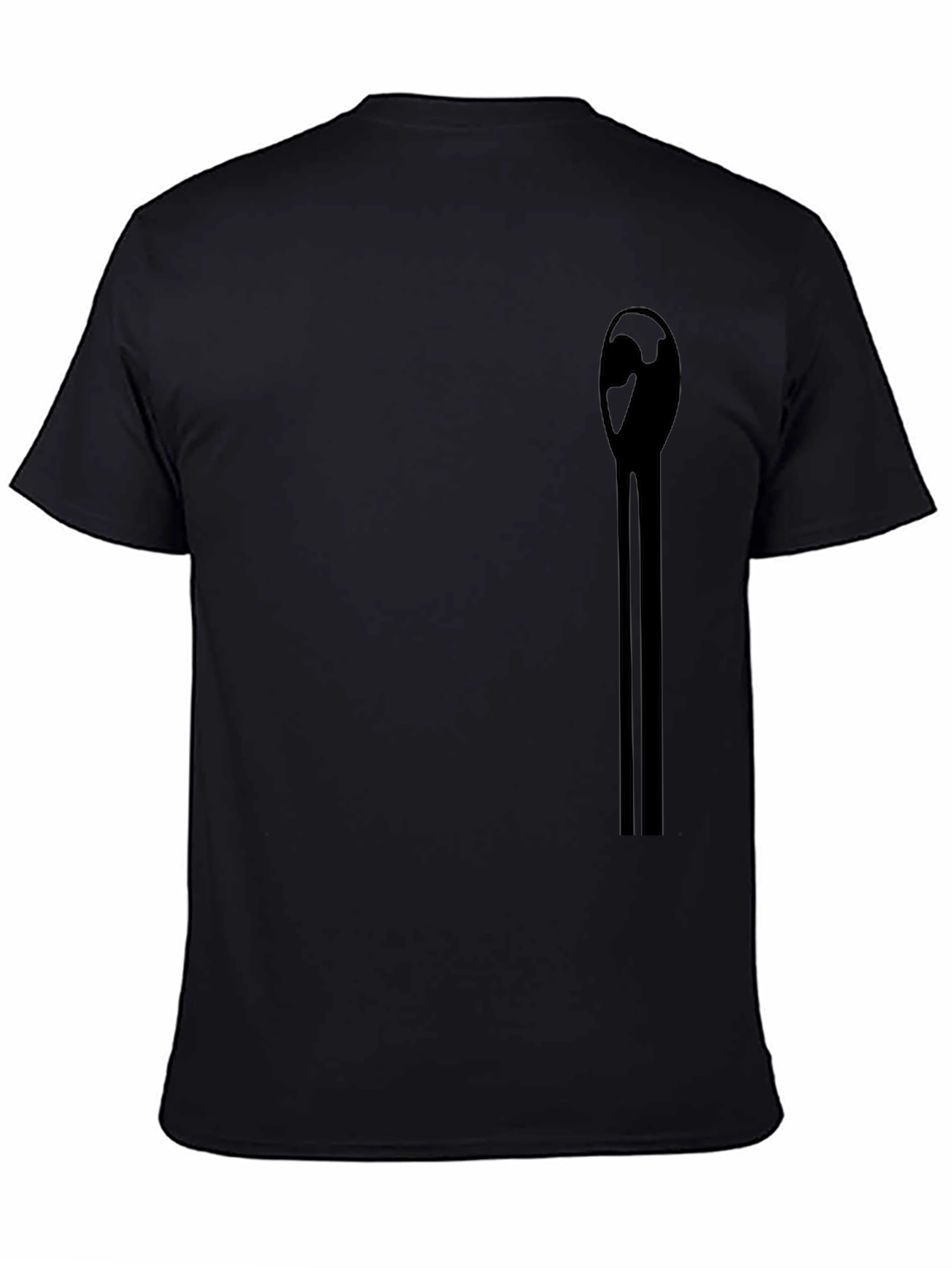 Mens Black Graphic Tee - Abstract Match Design