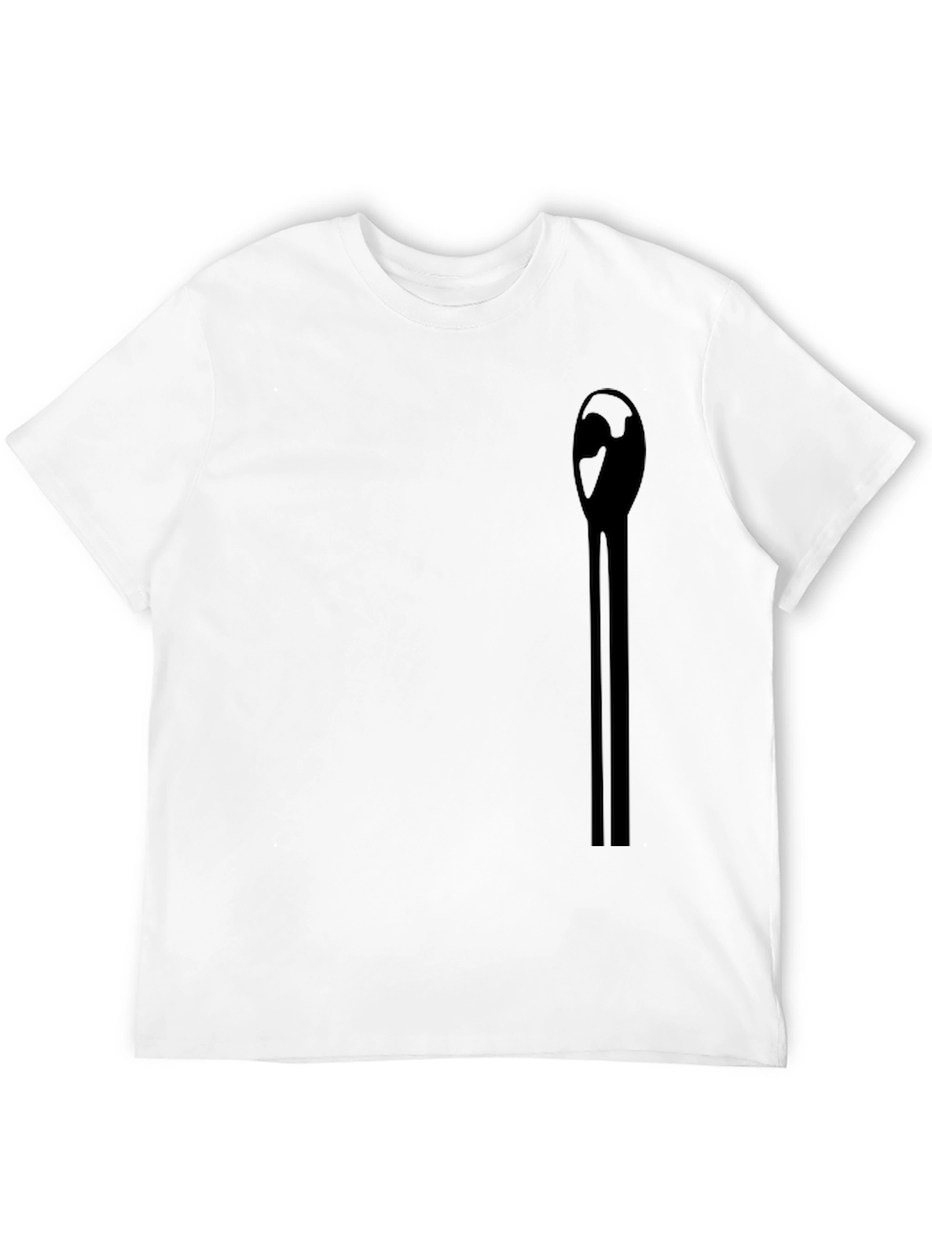 Mens Black Graphic Tee - Abstract Match Design