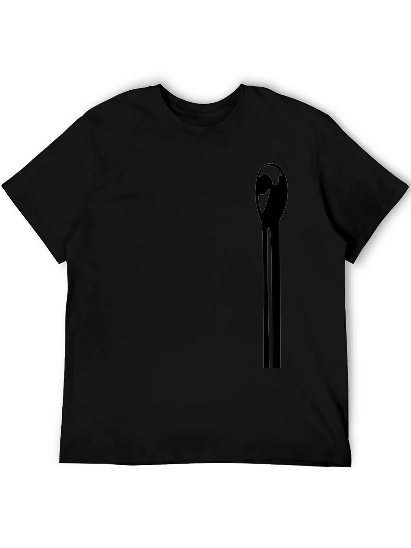 Mens Black Graphic Tee - Abstract Match Design
