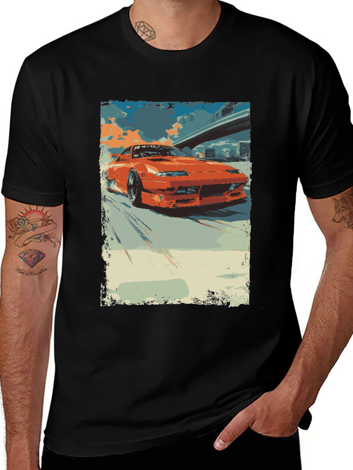 Orange Car Graphic Tee