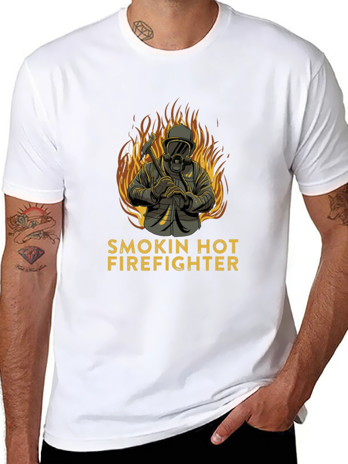 Smokin Hot Firefighter Graphic T-Shirt