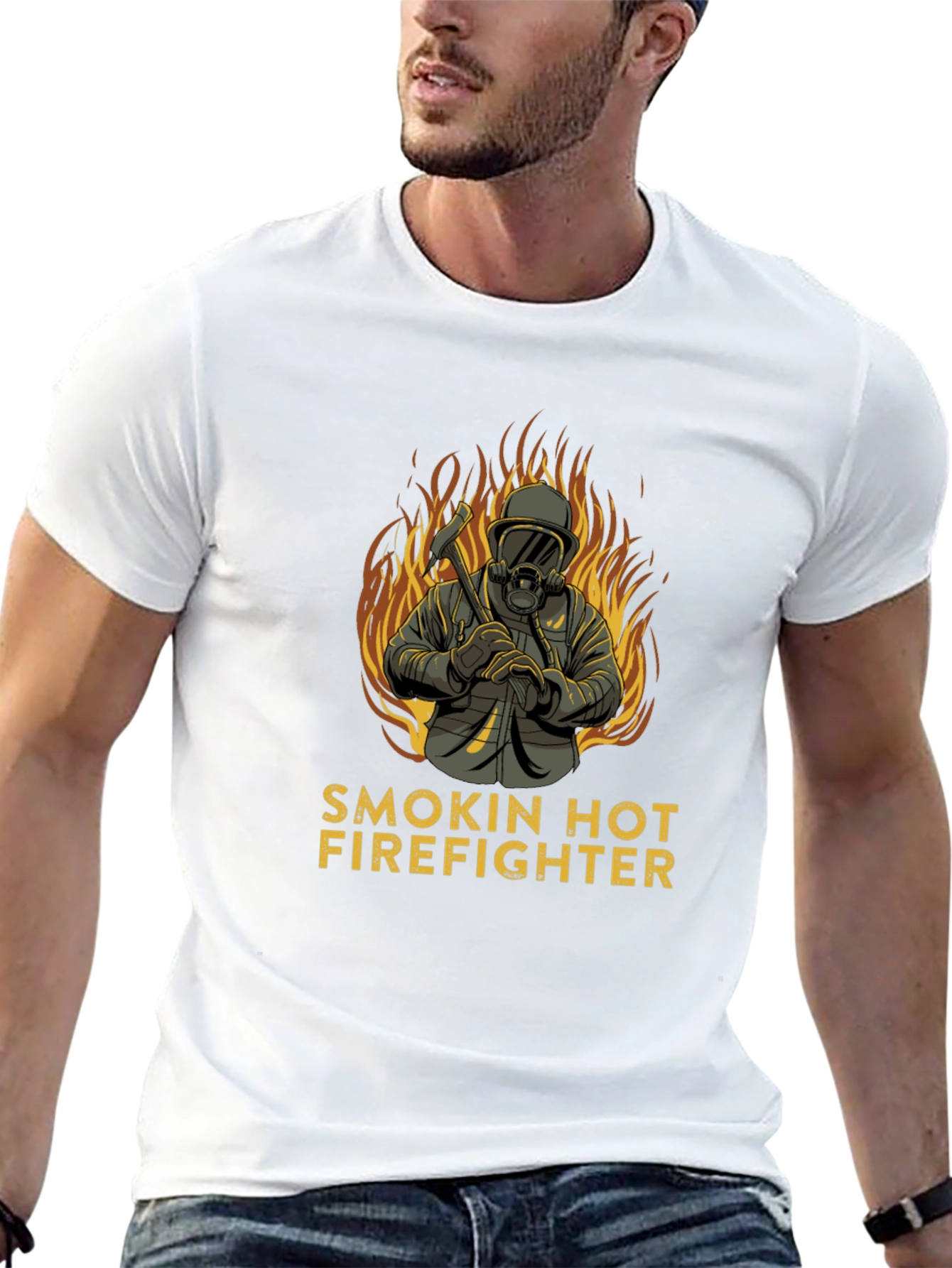 Smokin Hot Firefighter Graphic T-Shirt