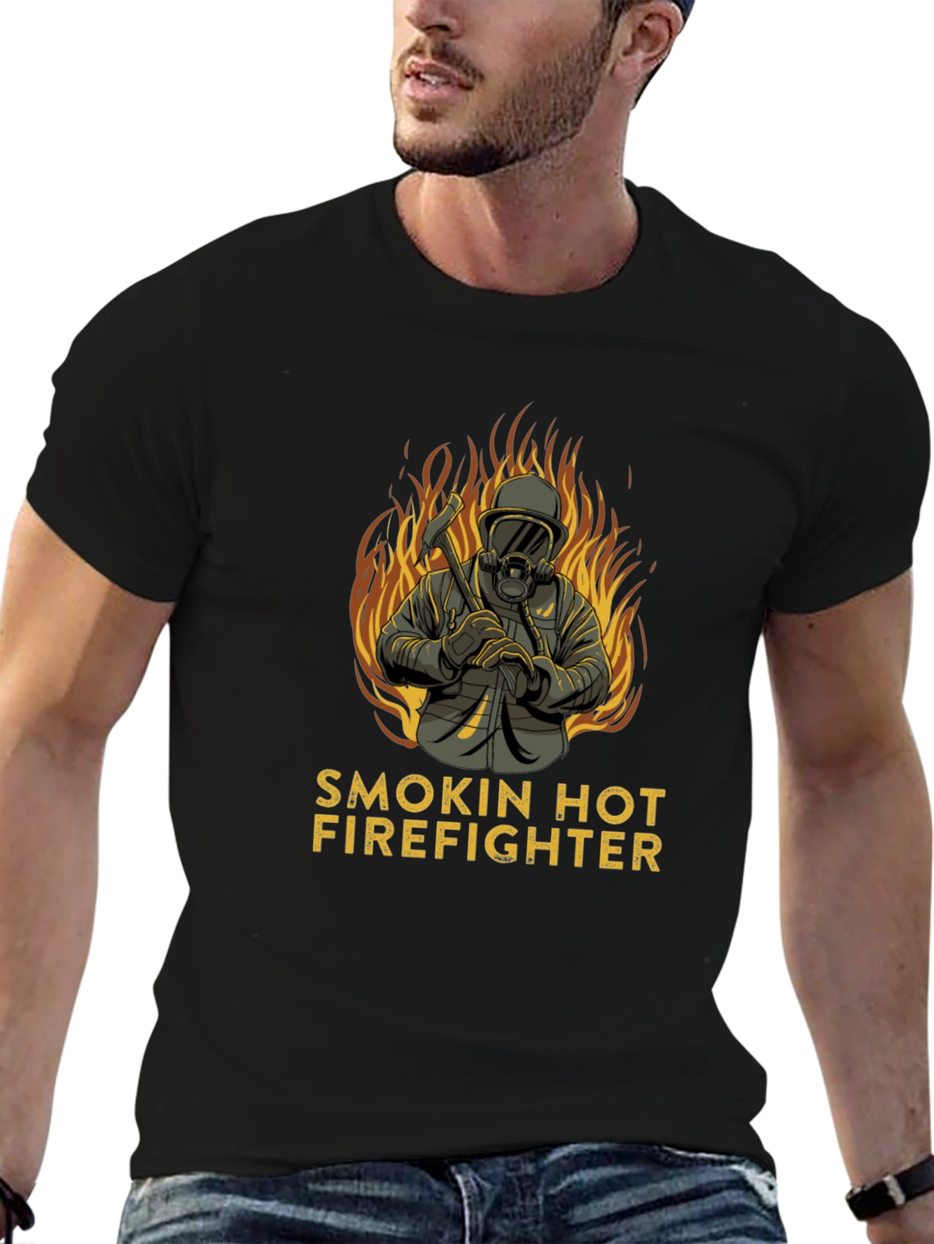 Smokin Hot Firefighter Graphic T-Shirt