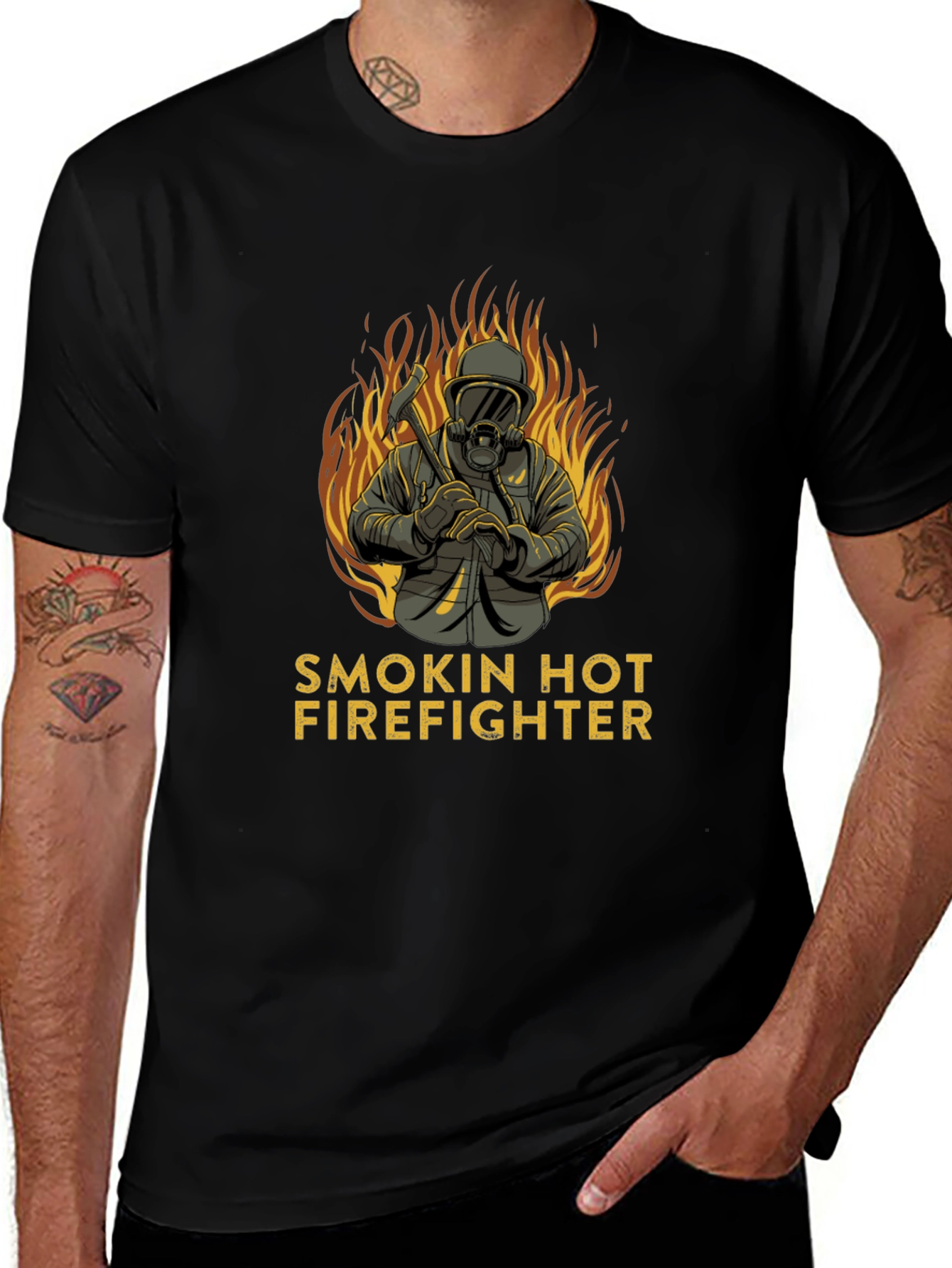Smokin Hot Firefighter Graphic T-Shirt