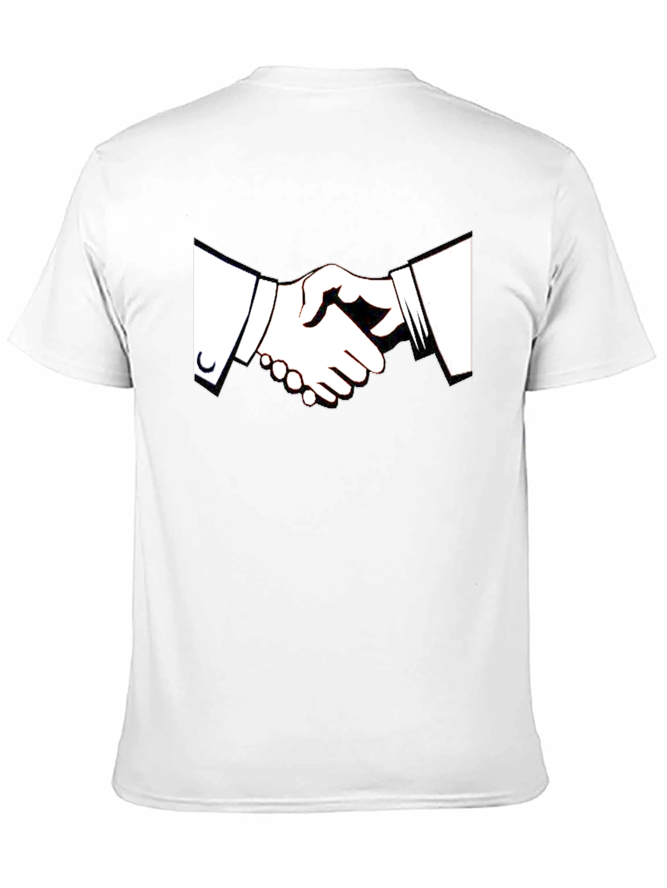 Black T-Shirt with Handshake Graphic