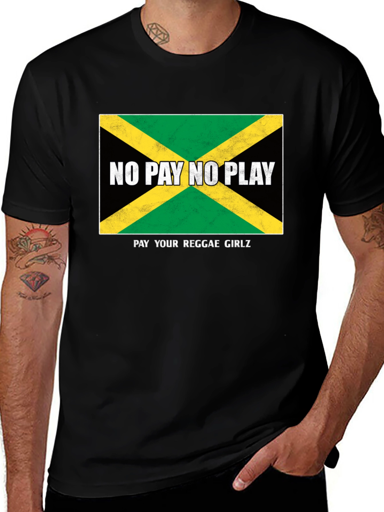 Jamaican Flag T-Shirt - No Pay No Play Reggae