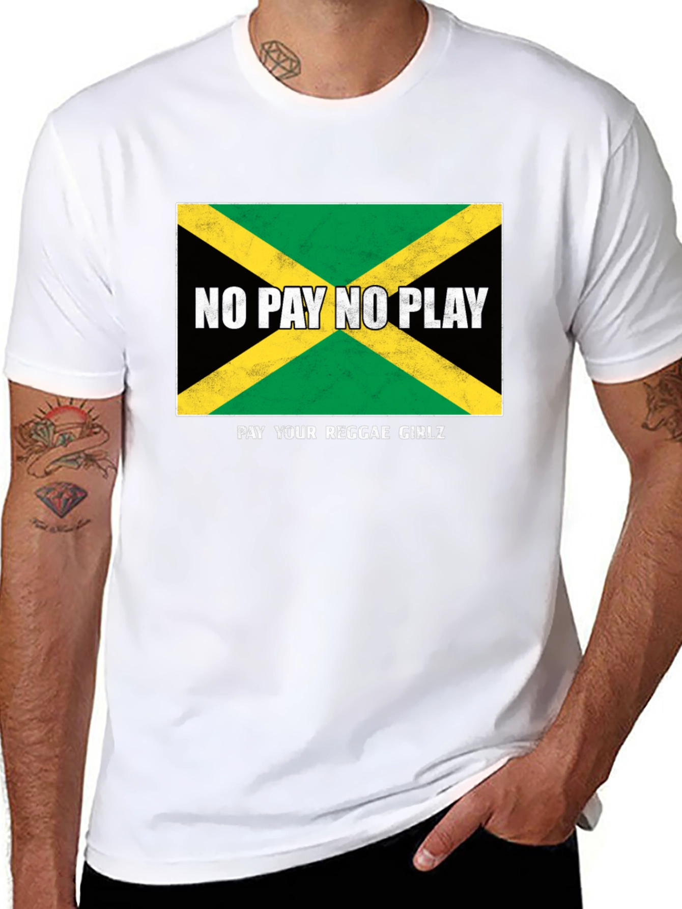 Jamaican Flag T-Shirt - No Pay No Play Reggae