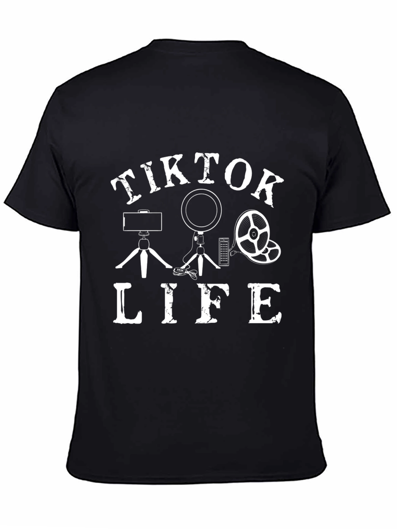TikTok Life Black Graphic T-Shirt