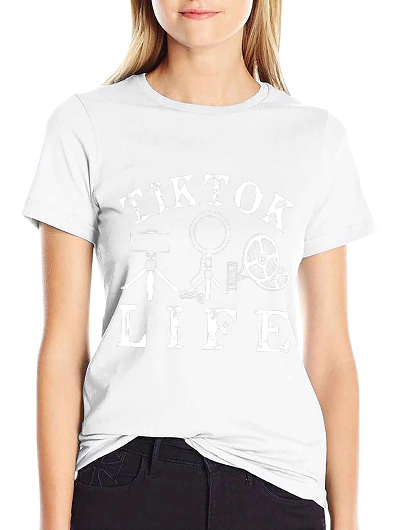 TikTok Life Black Graphic T-Shirt