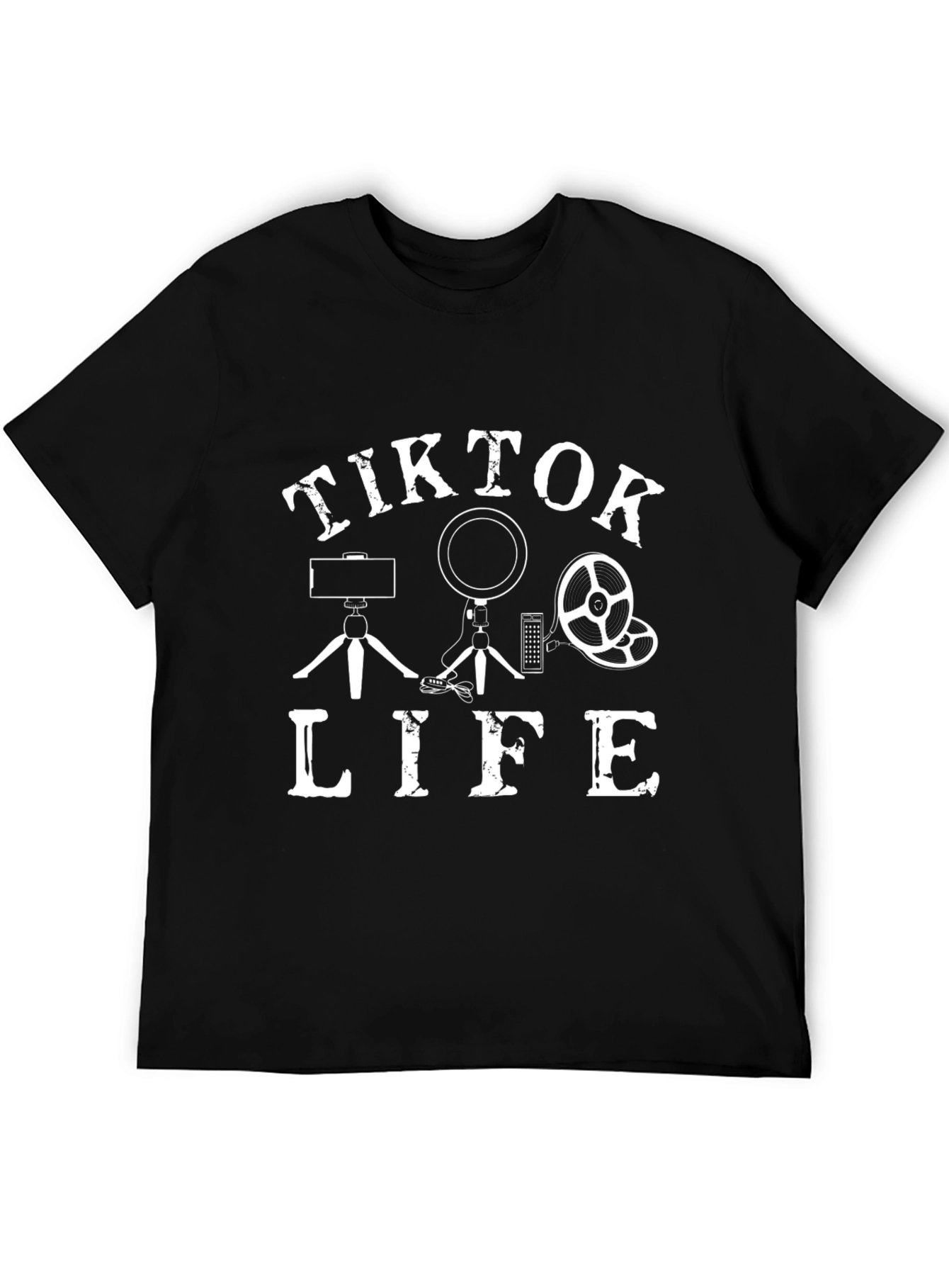 TikTok Life Black Graphic T-Shirt