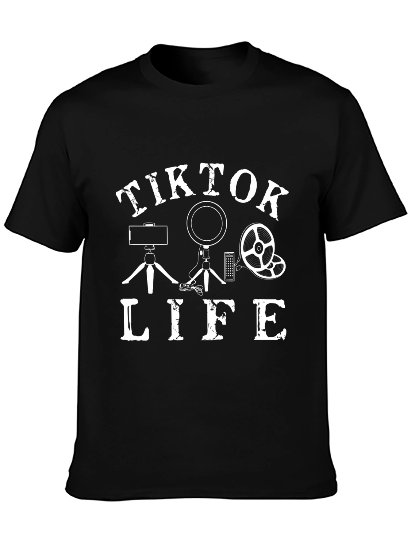 TikTok Life Black Graphic T-Shirt