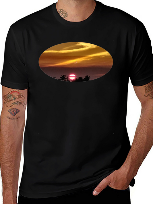 Sunset Beach T-Shirt - Relaxed Fit Black Tee