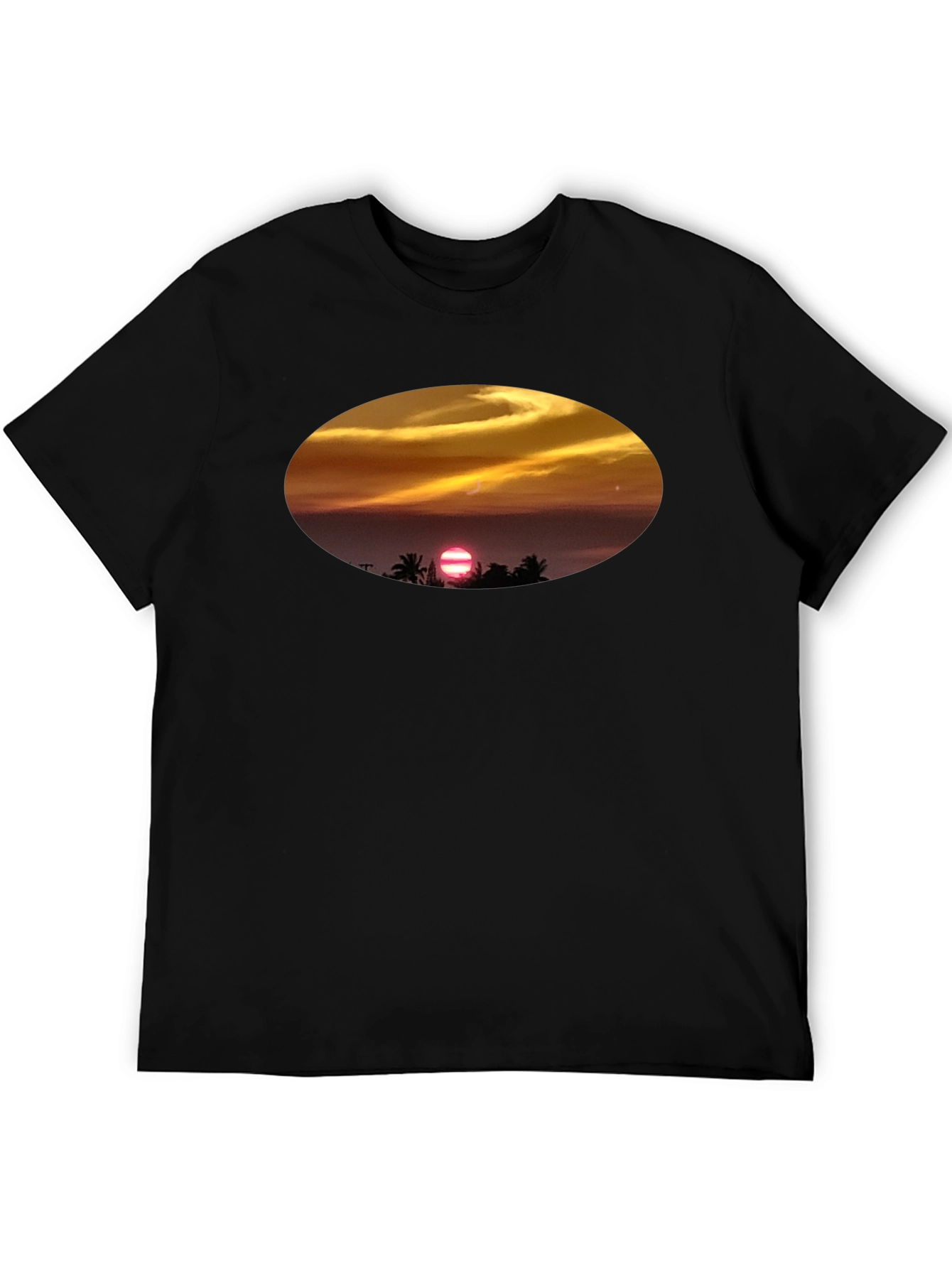 Sunset Beach T-Shirt - Relaxed Fit Black Tee