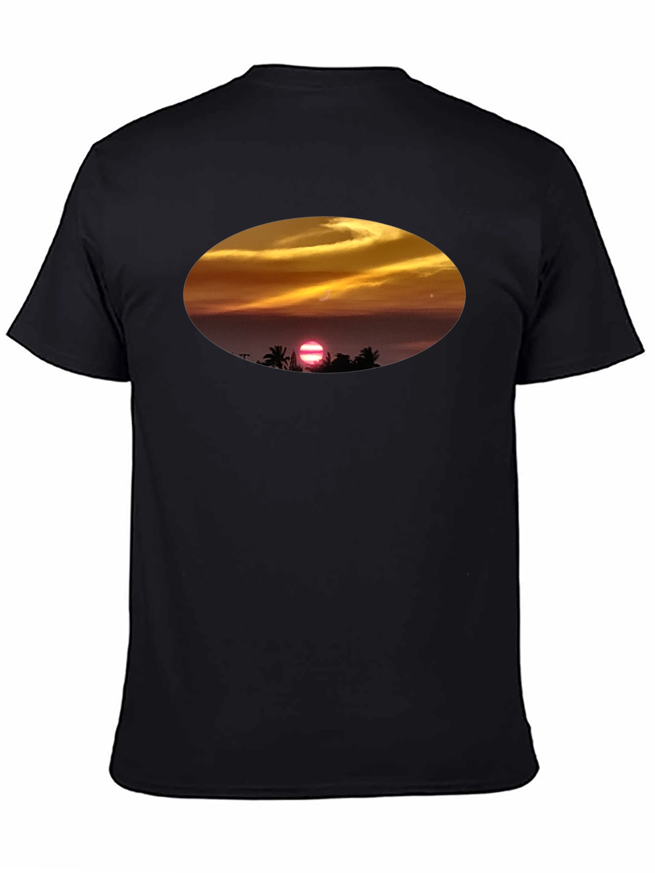 Sunset Beach T-Shirt - Relaxed Fit Black Tee