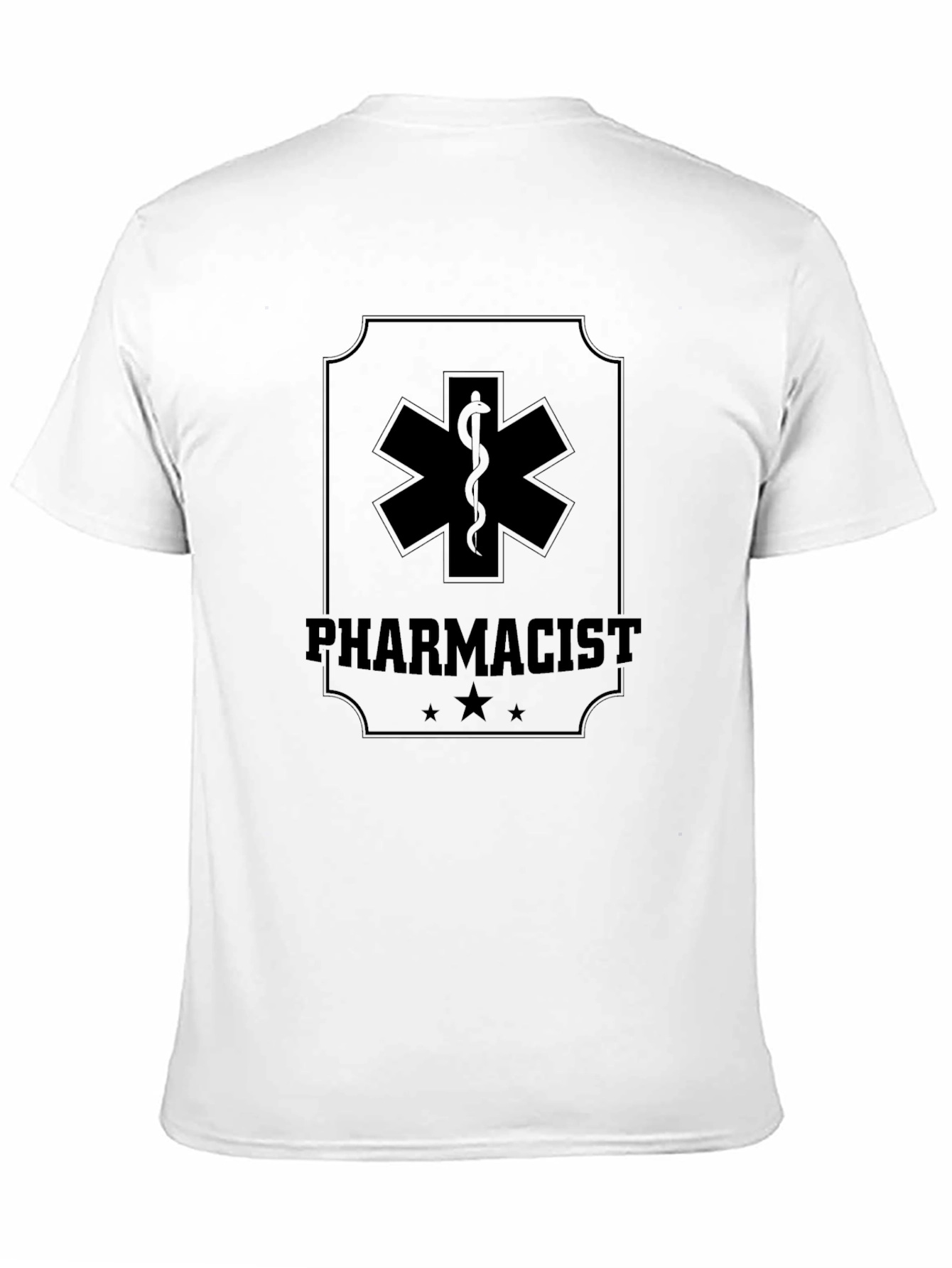 Pharmacist Medical Symbol Graphic Tee - Black Cotton Shirt