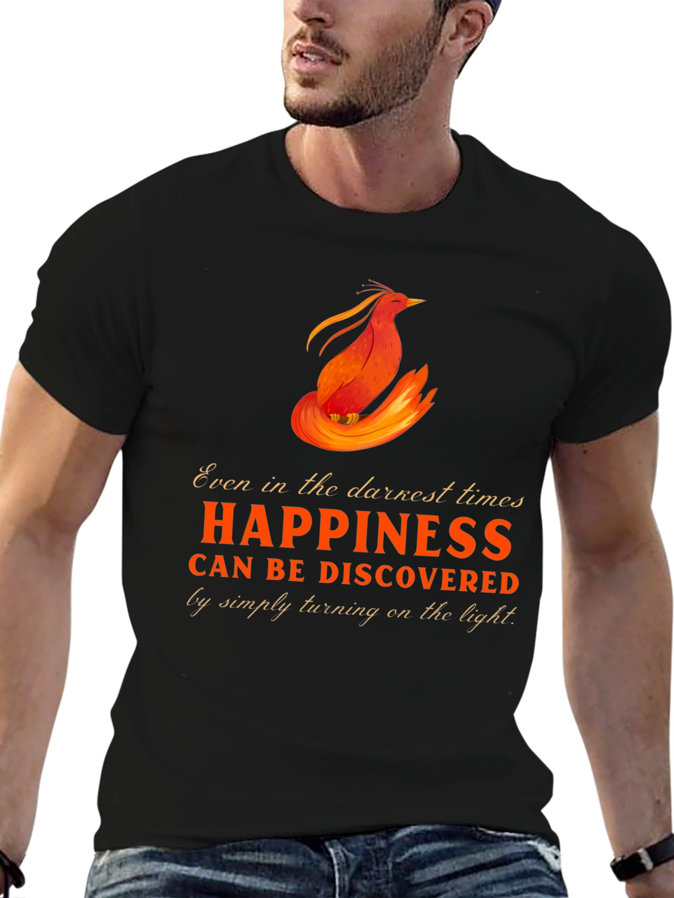 Phoenix Happiness Graphic T-Shirt - Inspirational Design