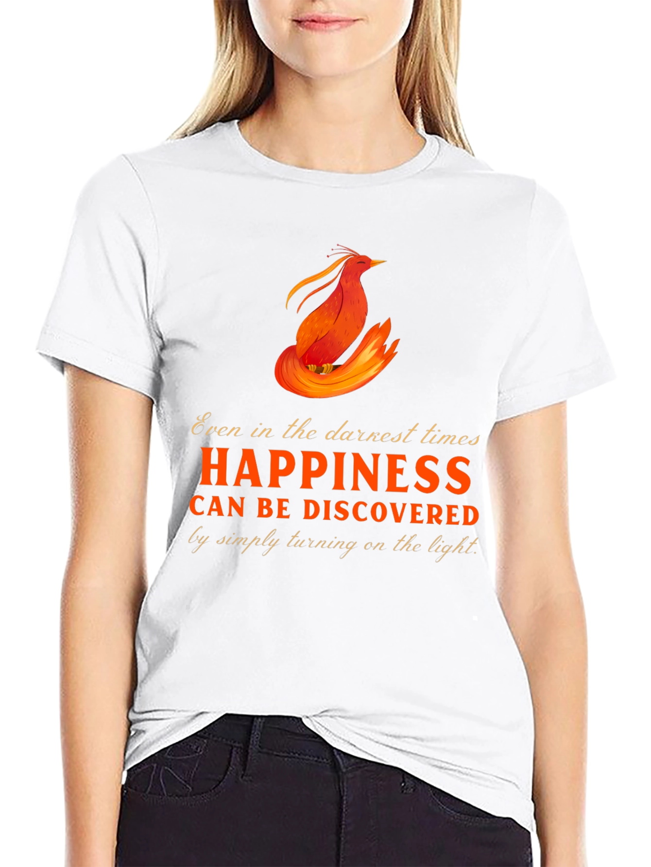 Phoenix Happiness Graphic T-Shirt - Inspirational Design