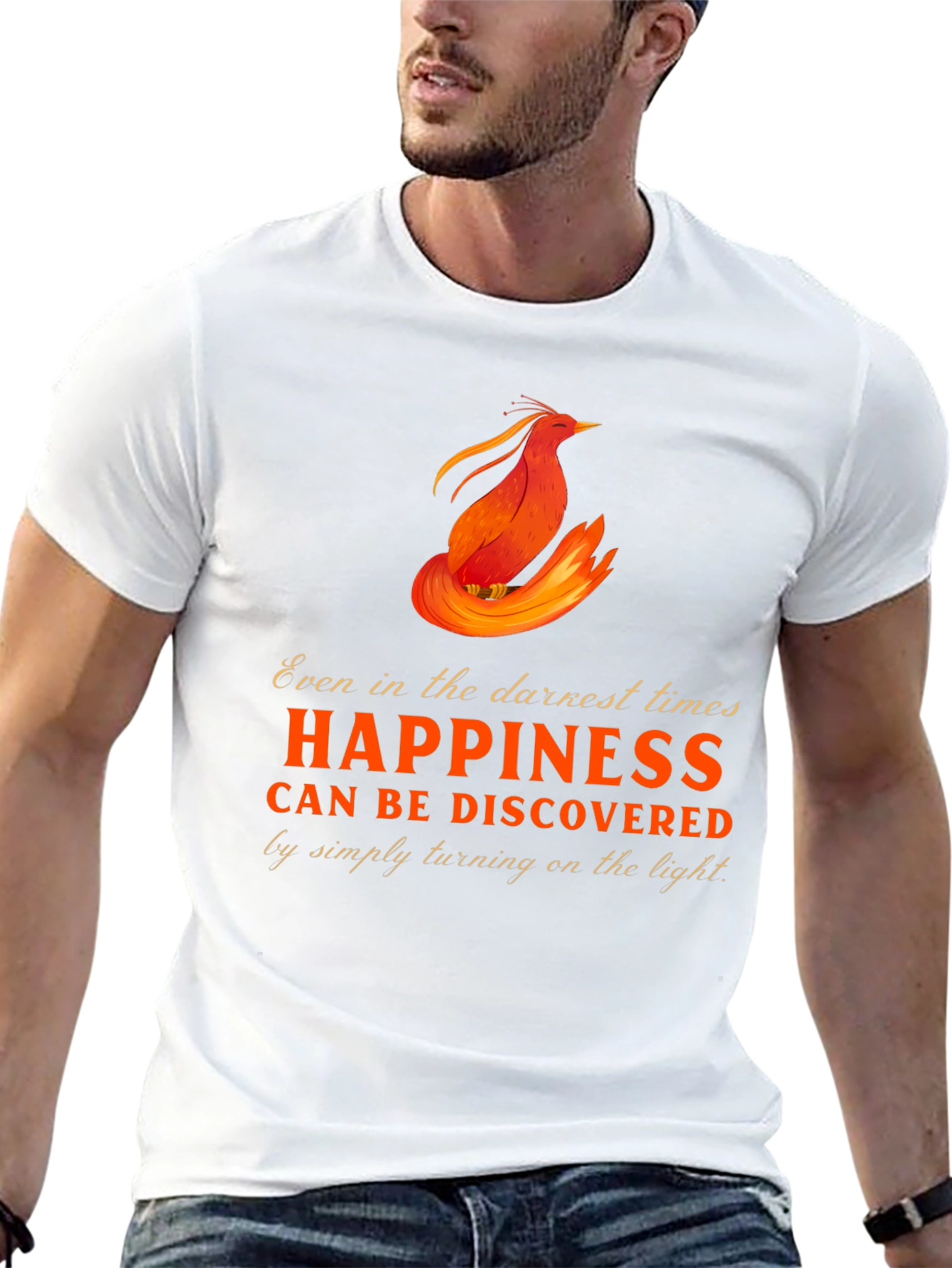 Phoenix Happiness Graphic T-Shirt - Inspirational Design