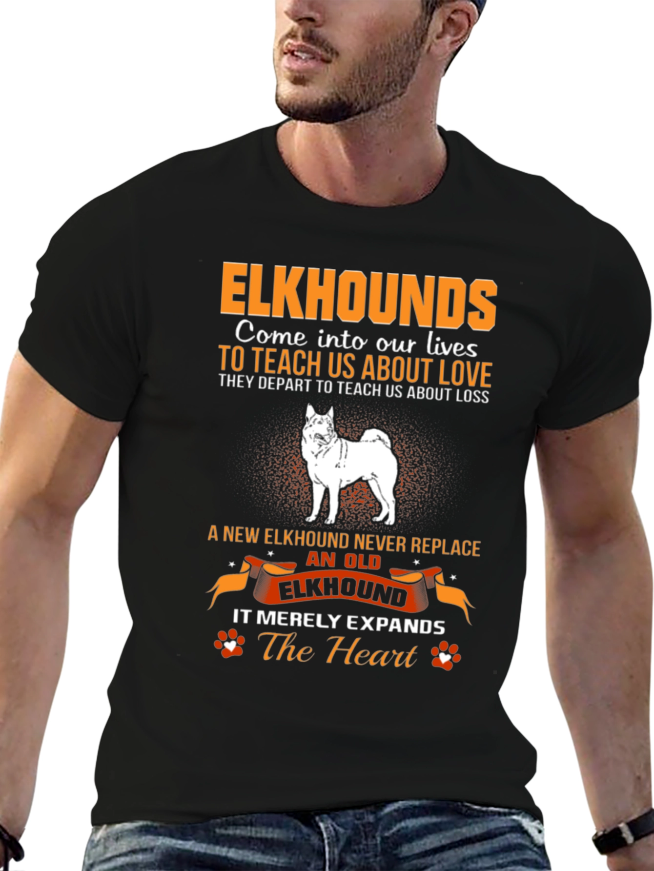 Elkhound Dog Lover T-Shirt - Expands The Heart